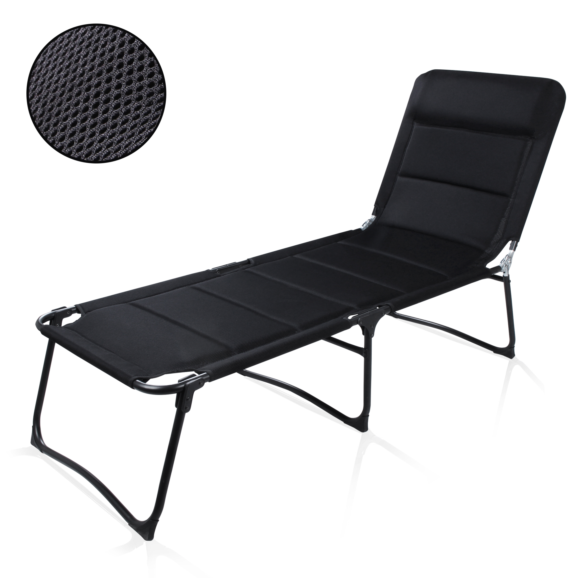 your GEAR Sonnenliege Salina 3D - gepolsterte XXL Campingliege mit 3D Mesh & 2m Liegefläche