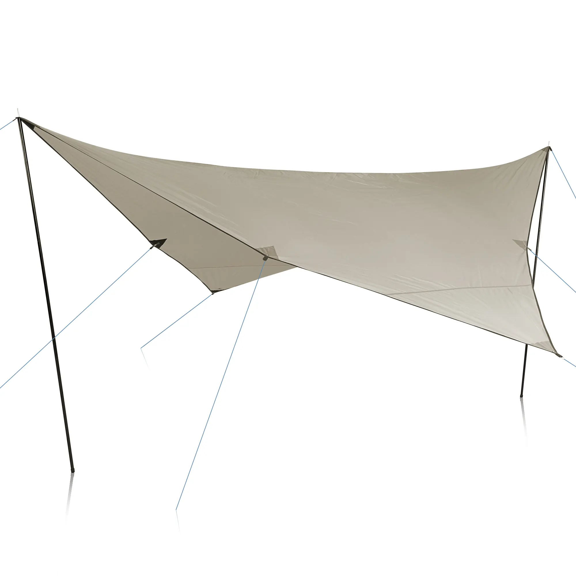 yourGEAR Sonnensegel Atrani 3x3 m Sonnenschutz Tarp 2 Aufstellstangen Wasserdicht 5000mm Beige Grau