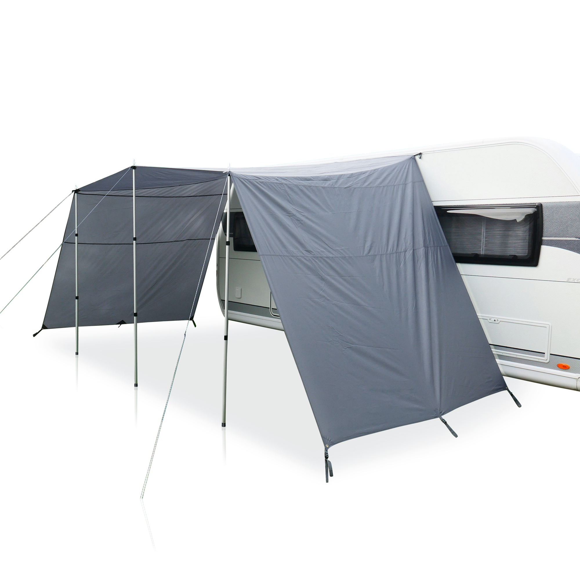 Auvent Universel Pour Voiture, Caravane, Van - 280x380 Cm, Tissu Imperméable Argenté | Tente De Hayon, Camping, Abri
