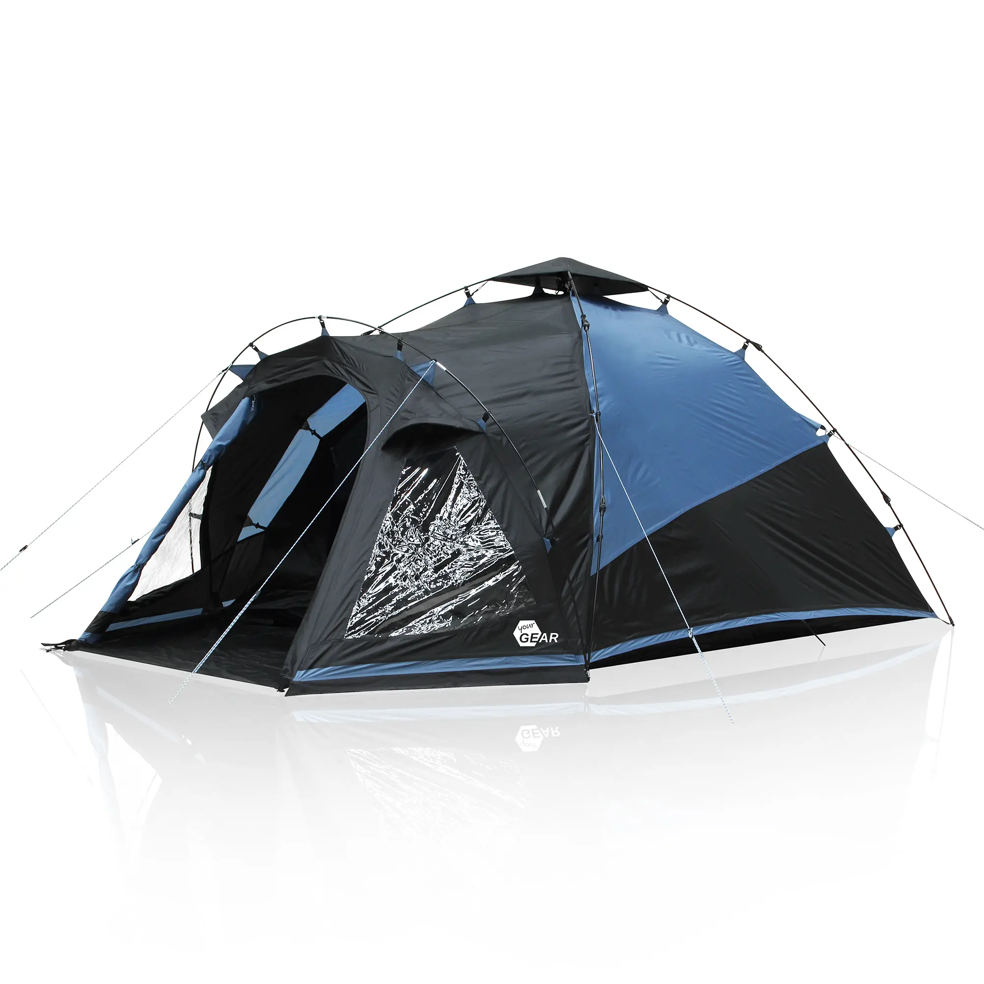 yourGEAR tienda rápida Aosta 3 tienda cúpula ventana porche ventilación impermeable 5000mm Azul Gris