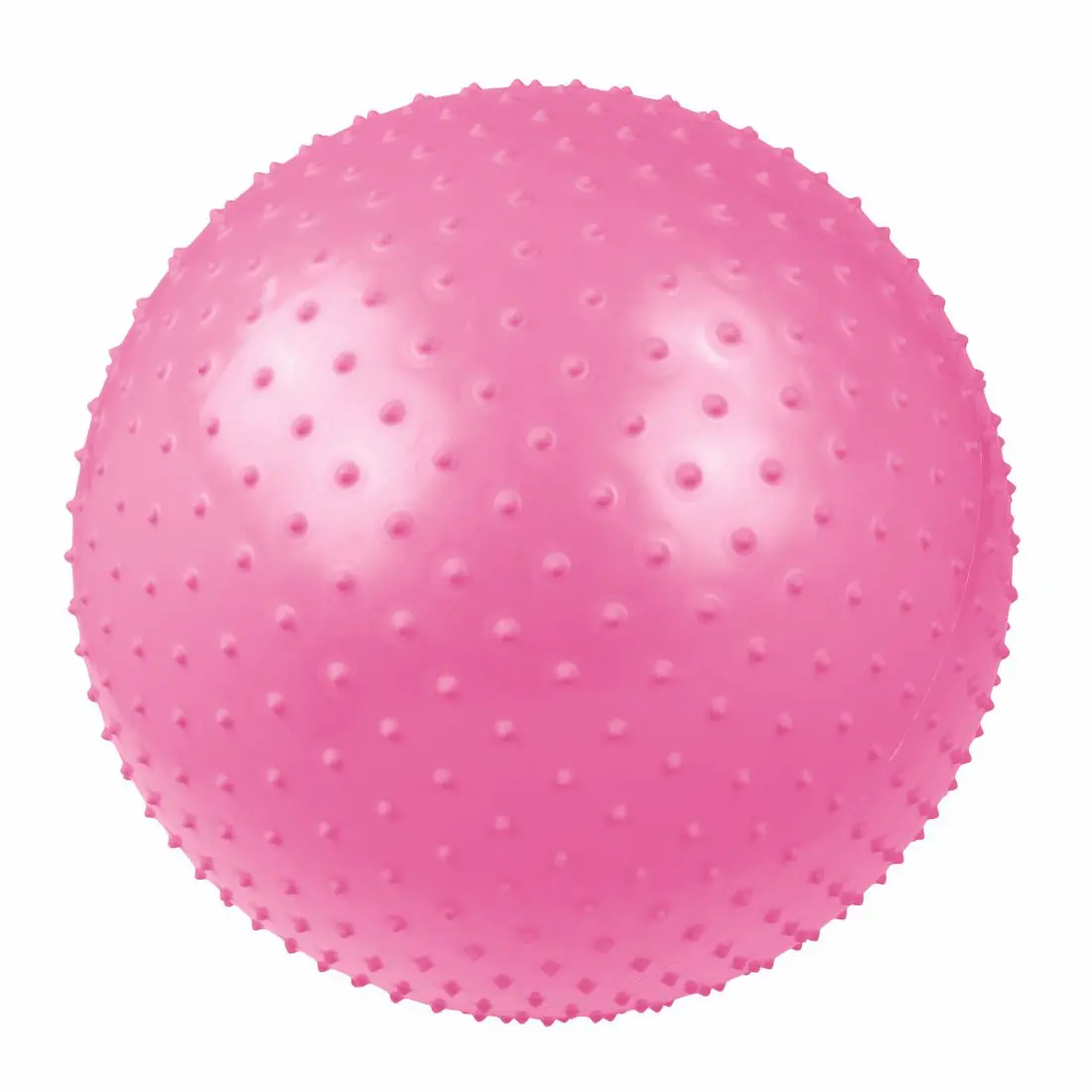 Balle de massage Carnegie rose de 55 cm avec surface à picots, idéal pour gymnastique, fitness et auto-massage, matériau résistant, effet stimulant pour la circulation et les muscles, livré avec pompe.