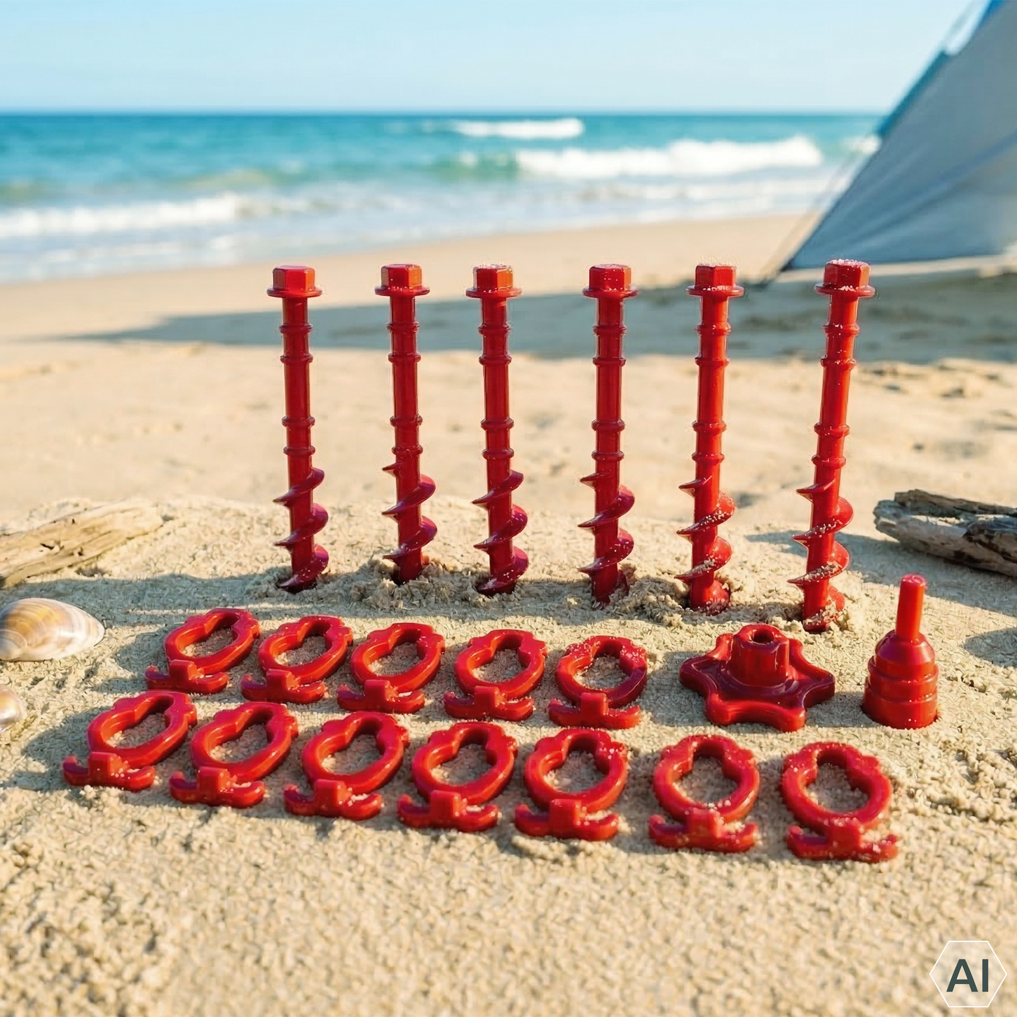 your GEAR Schraubhering SCR 31 cm - 6 XXL Zeltheringe für normale, weiche bis sandige Böden