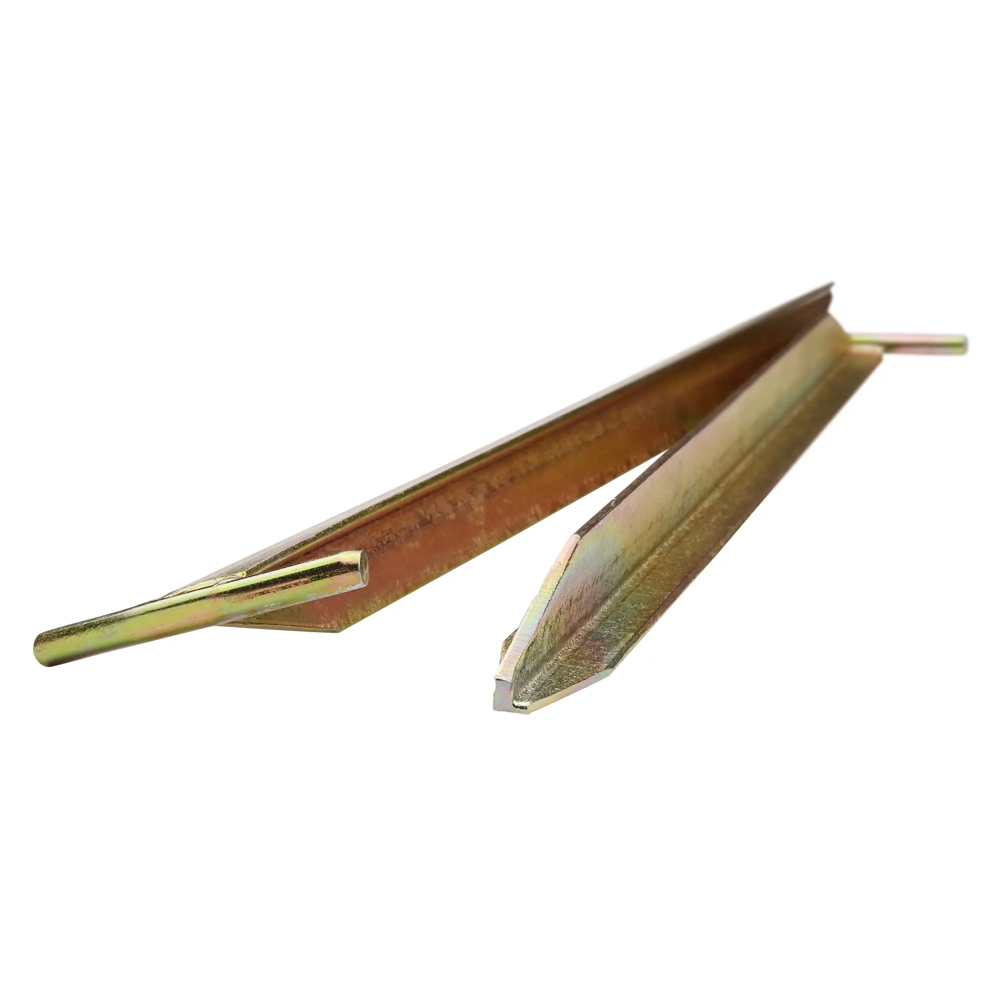 Set di 8 robusti picchetti your GEAR TT 400 in acciaio, profilo a T, dimensioni 400 x 80/25 x 20 mm, ideali per fissare tende di grandi dimensioni e resistere a forti sollecitazioni.