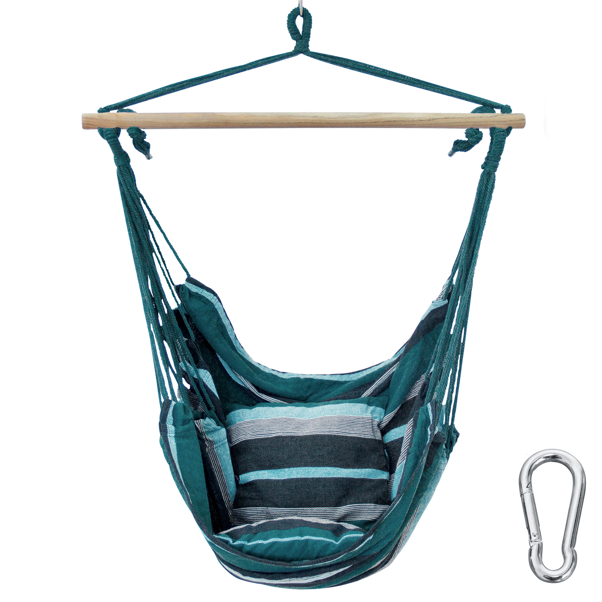 2nd Chance - your GEAR Lombok Smaragd Hängesessel + 2 Kissen Sitz-Hängematte 240kg Hängeschaukel 360° Swing Chair (71173)
