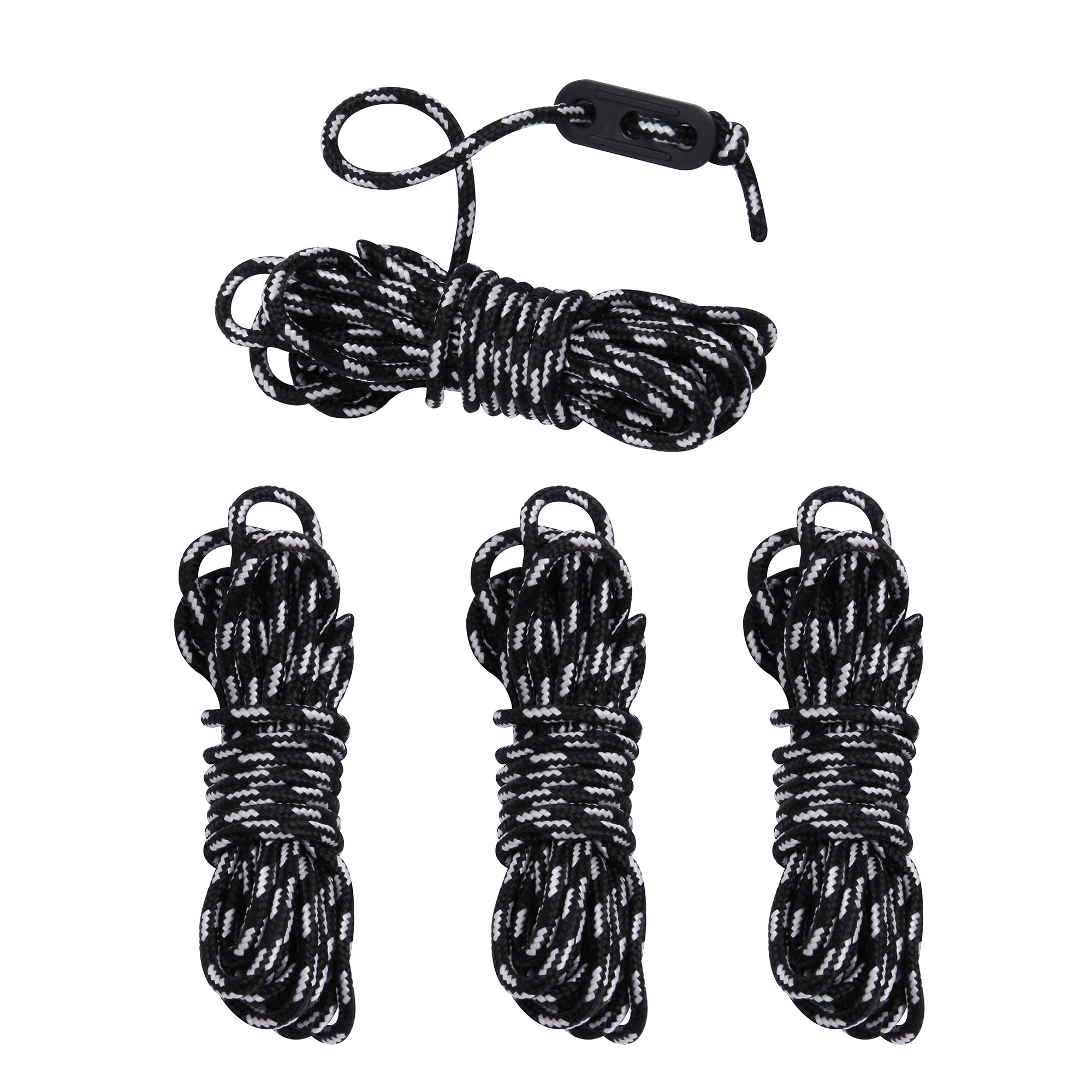 10T Zeltleine Night Cord Set 4 Stk. reflektierende Zeltschnur Abspannleine Zeltseil Ø 4mm Länge 4m