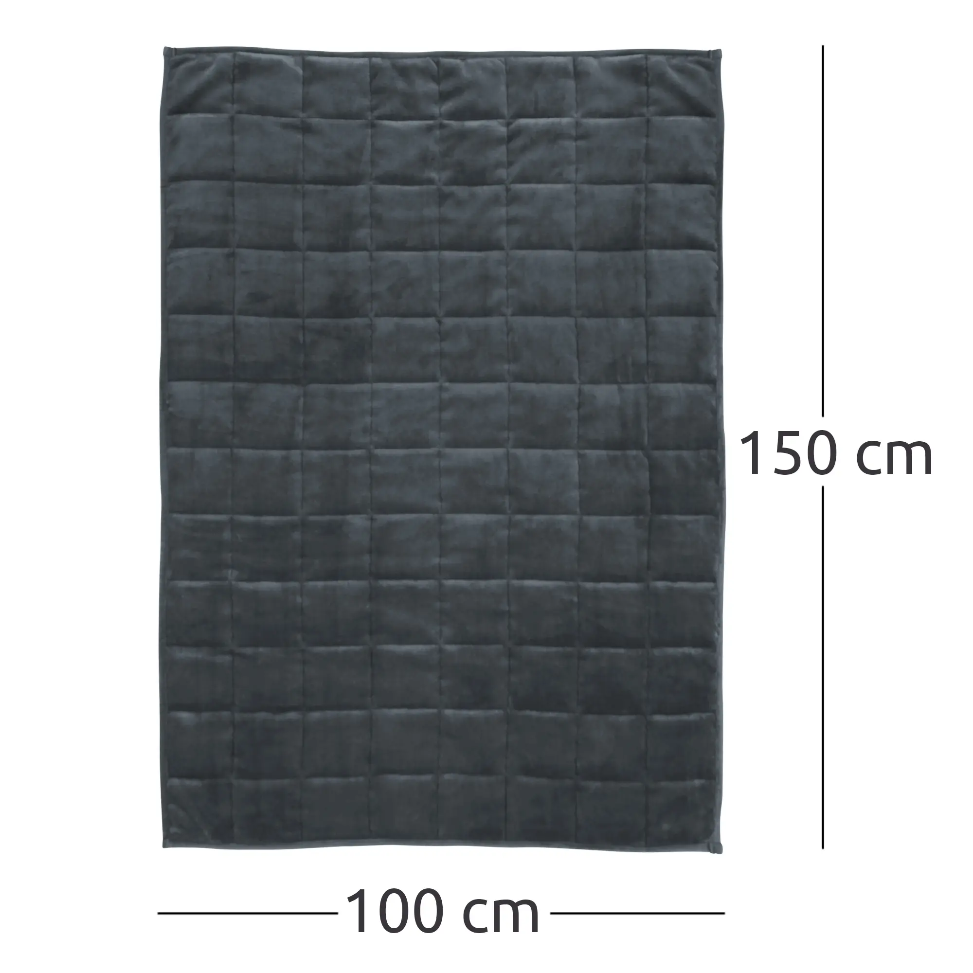 Manta terapéutica infantil yourGEAR Como de 3 kg, 100% algodón, color gris oscuro, tamaño 100x150 cm, diseño acolchado en cuadros, ideal para estimulación profunda y relajación.