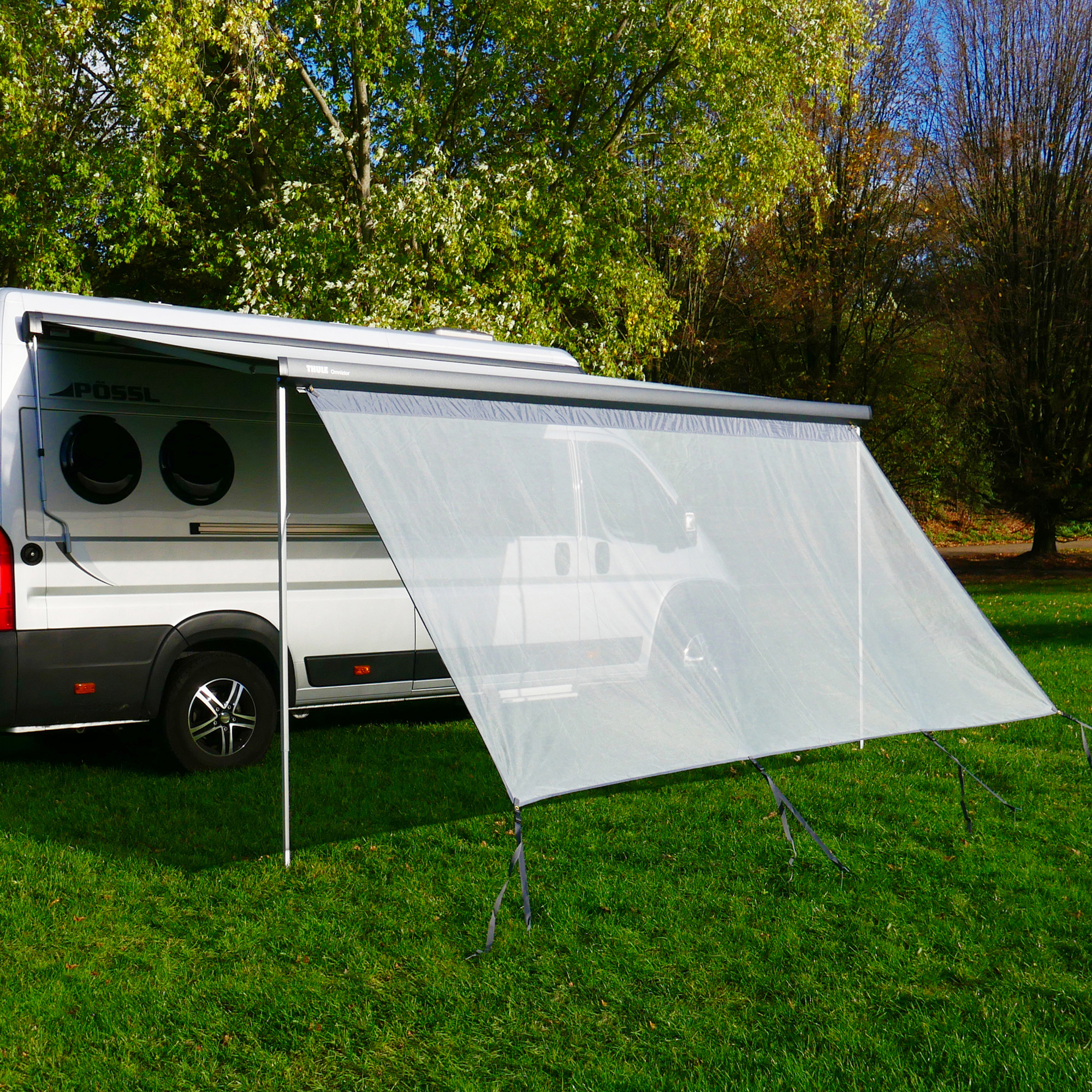 2nd Chance - your GEAR Capri Sun Blocker 3,7 x 2 m - winddurchlässige Vorderwand für Markise, Sonnenschutz (71327)