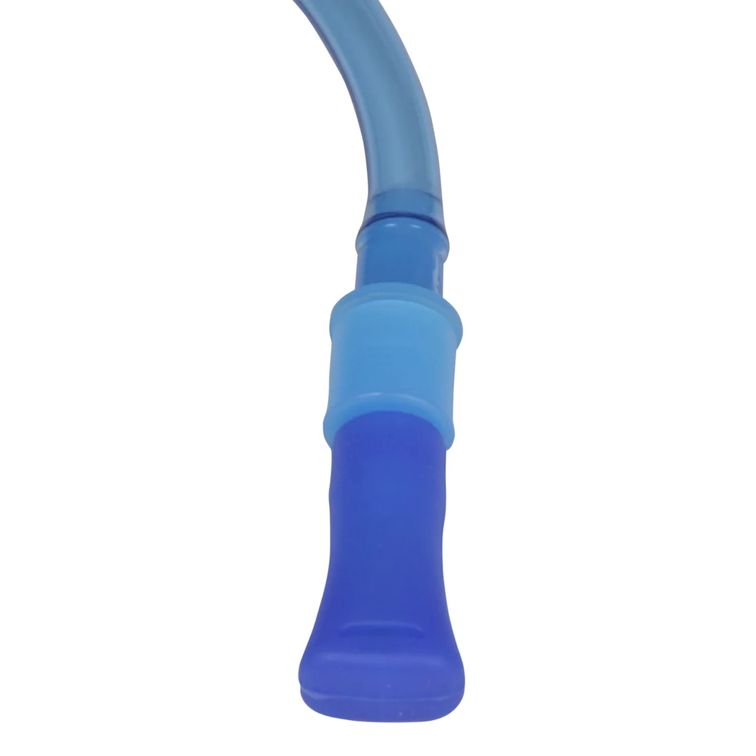 Close-up of the blue mouthpiece and drinking tube of the 10T WB 1.5 L hydration bladder, designed for backpacks and outdoor activities like hiking and trekking.