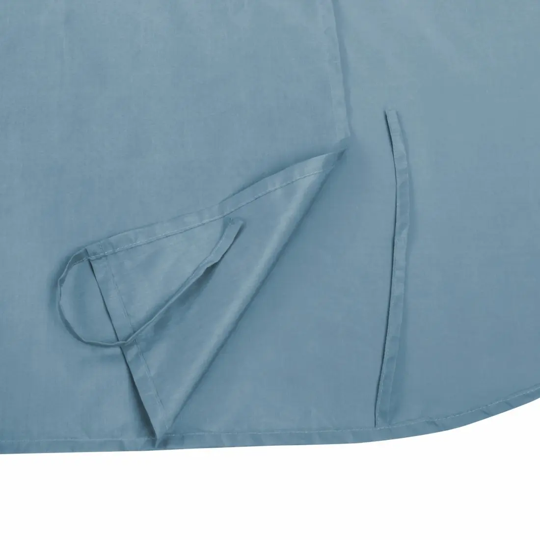 Insert de sac de couchage momie 10T TC Inlet MB bleu, 225x90 cm, en tissu mélangé léger, ouverture latérale visible, conçu pour l’hygiène en refuge, hôtel ou auberge.