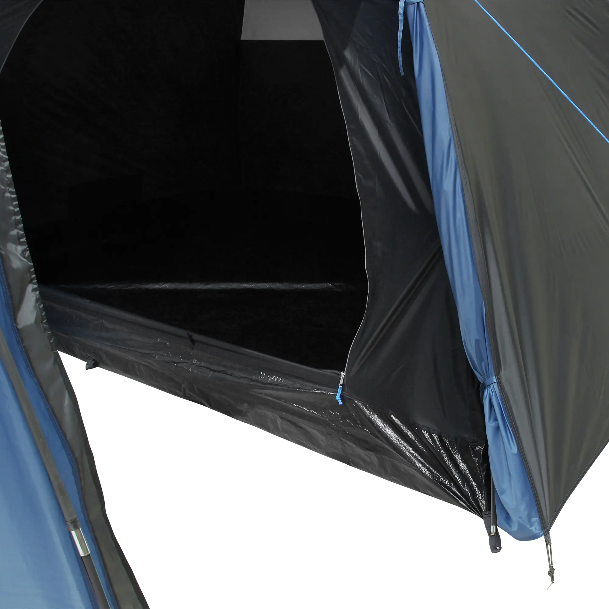 Zelt your GEAR Cetona 4 Personen, blau-grau, mit großem Seiteneingang, Stehhöhe und geräumigem Innenraum; wetterfestes Kuppelzelt mit 3000 mm Wassersäule, ideal für Familien und Camping.