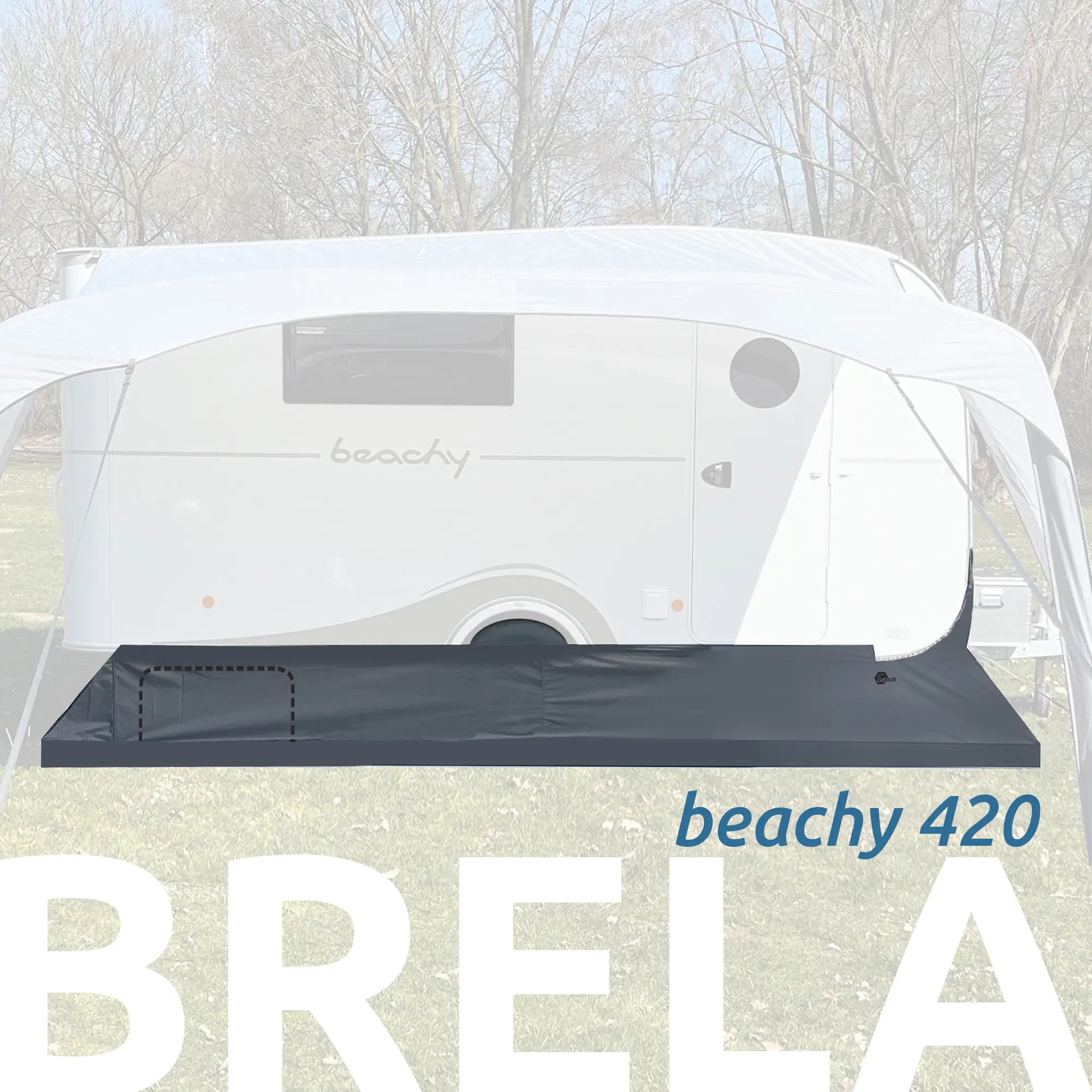 Windschürze your GEAR Brela für Hobby Beachy 420 Wohnwagen, passgenau mit Radabdeckung, schützt die Seitenpartie vor Zugluft, aus robustem Material, ideal für Camping und erhöhte Wärmeisolierung.