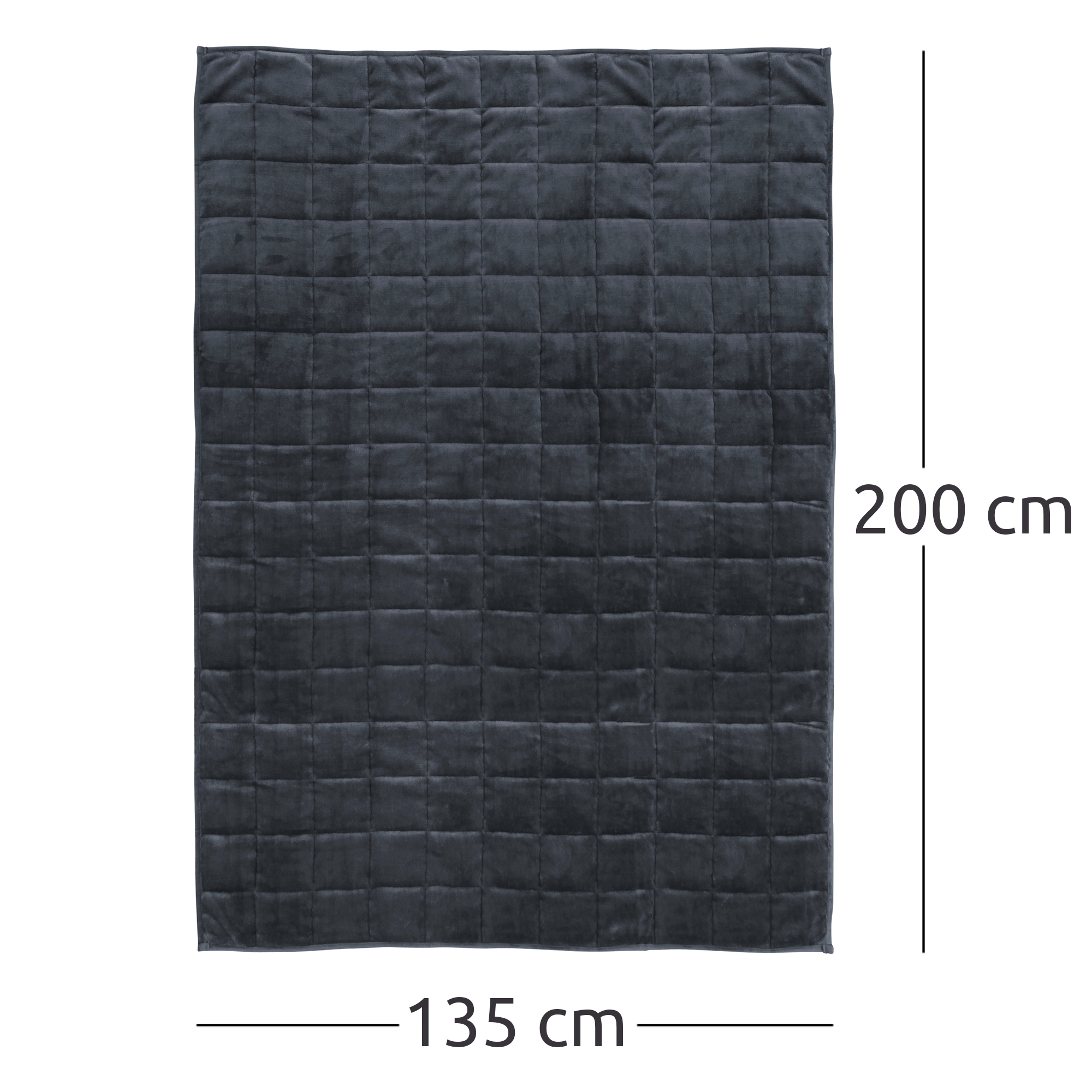 yourGEAR Como 6 kg Gewichtsdecke aus 100% Baumwolle, dunkelgrau, gesteppt, Maße 135x200 cm, ideal als beruhigende Therapiedecke für Tiefendruck-Stimulation.