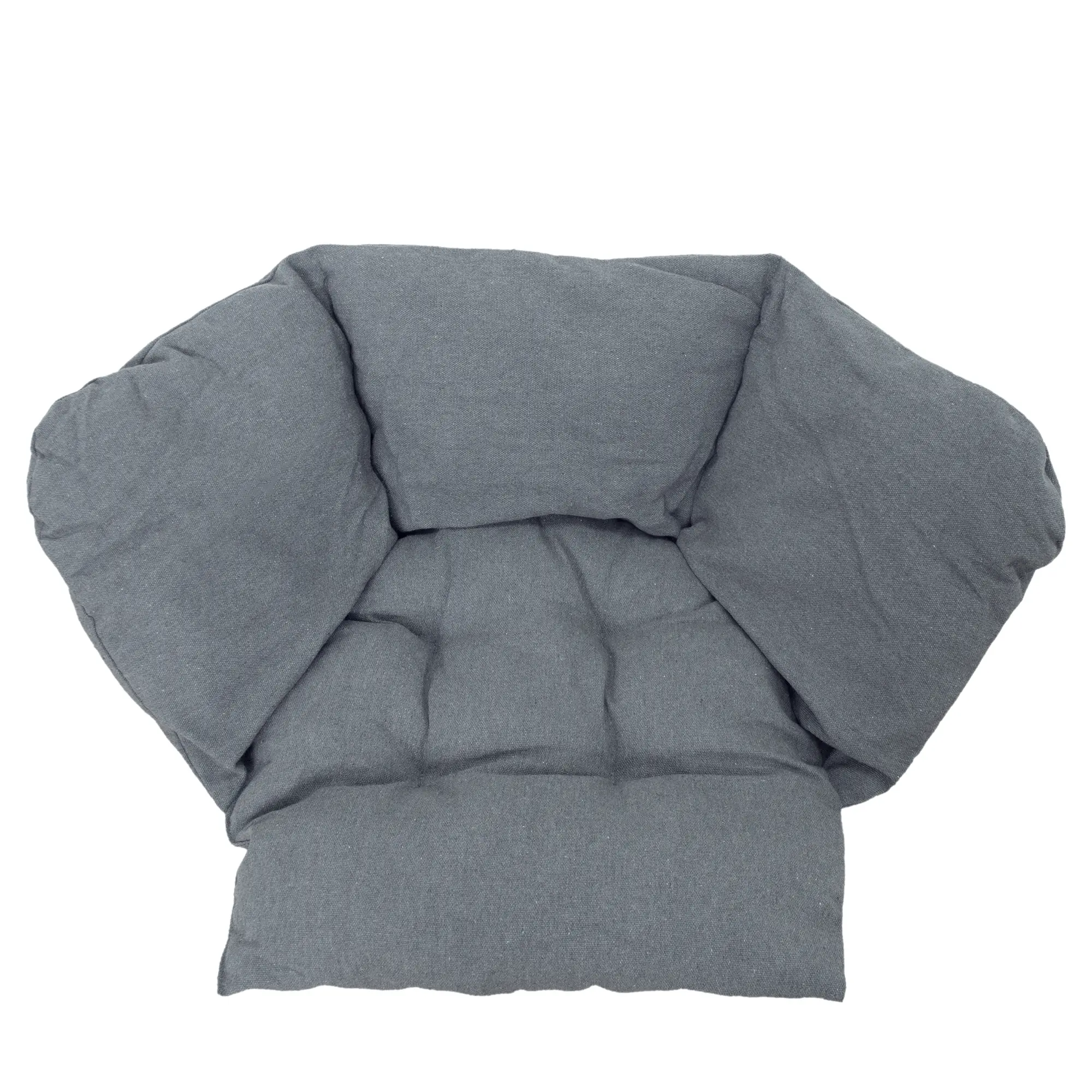 yourGEAR Boracay Grey hanging chair cushion, thick padded seat and backrest, ergonomic shape, grey fabric, designed for swing chairs, supports up to 240kg, suitable for indoor and outdoor use.