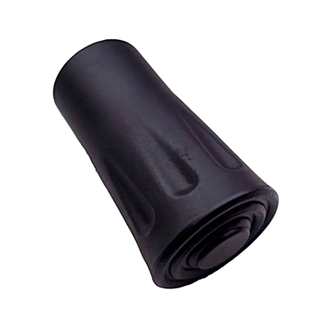 Embout de protection noir Trekmates Rubber Ferule pour bâton de randonnée, en plastique, forme conique avec surface texturée, conçu pour protéger la pointe sur routes et chemins. Accessoire de trekking robuste.
