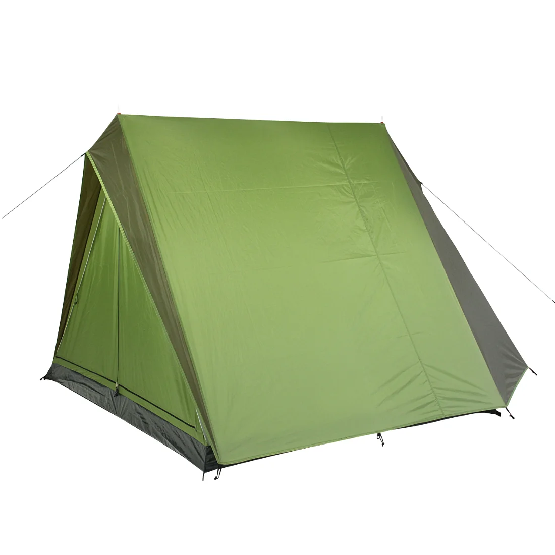 Grünes 10T Mungaroo 3 Hauszelt für 3 Personen, rechteckige Form mit Stehhöhe, wetterfestes Material, abgesteckte Ecken und seitliche Abspannung, ideal für Camping und Outdoor-Aktivitäten.