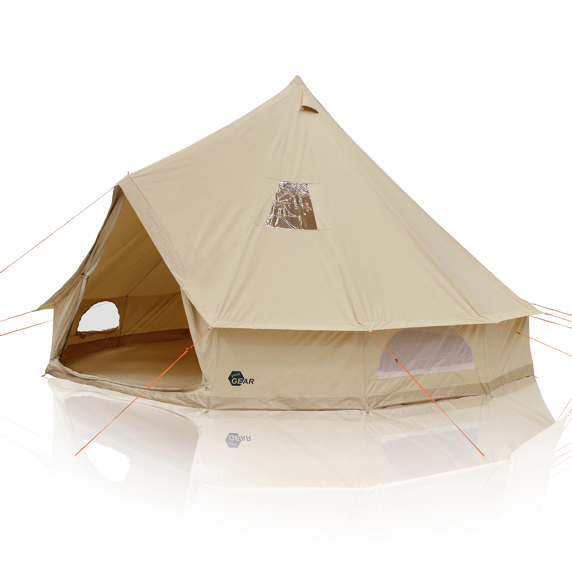 your GEAR Zelt Desert 8 Pro UV50+ Baumwolle - Campingzelt Tipi Familienzelt mit fester Bodenwanne