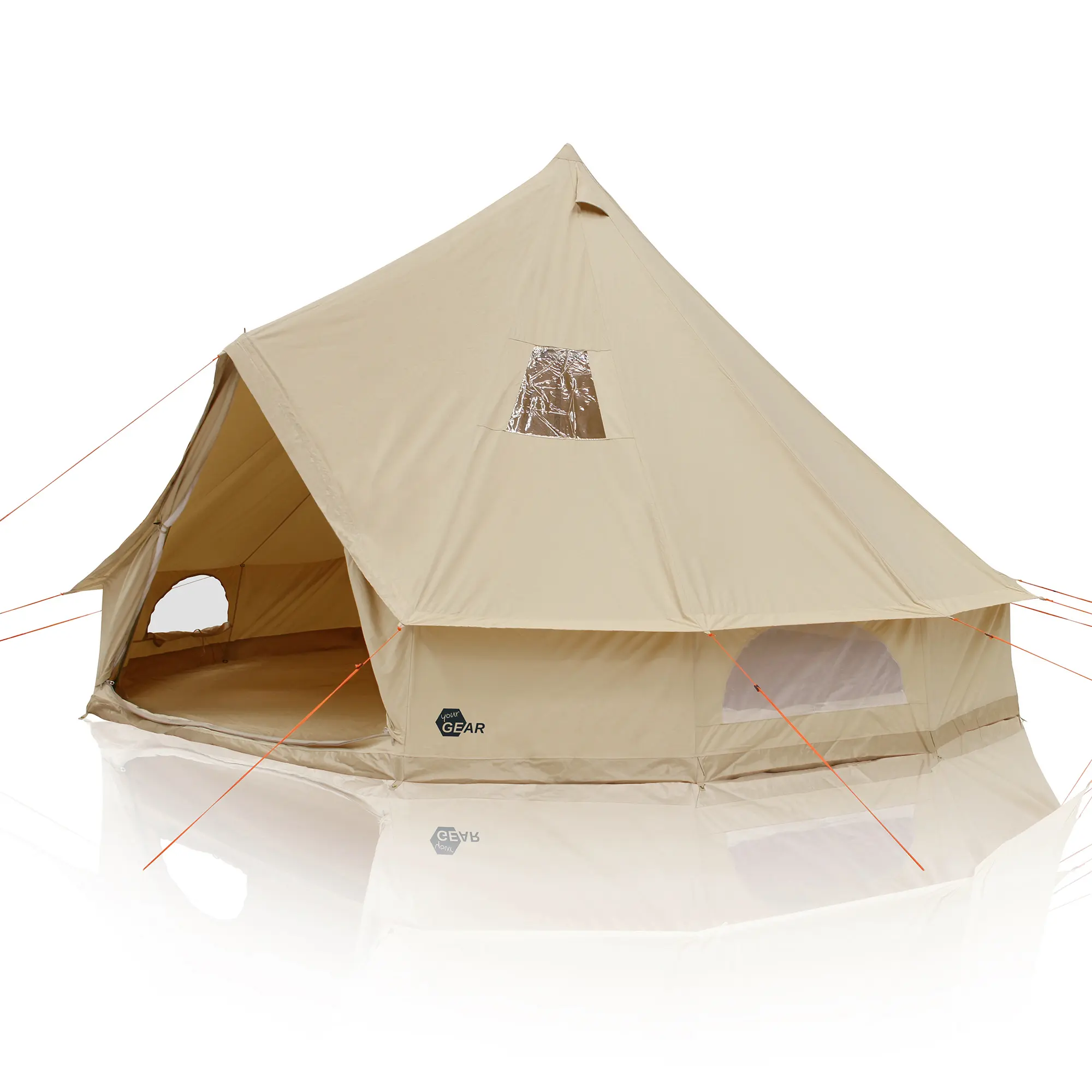 your GEAR Zelt Desert 8 Pro UV50+ Baumwolle - Campingzelt Tipi Familienzelt mit fester Bodenwanne