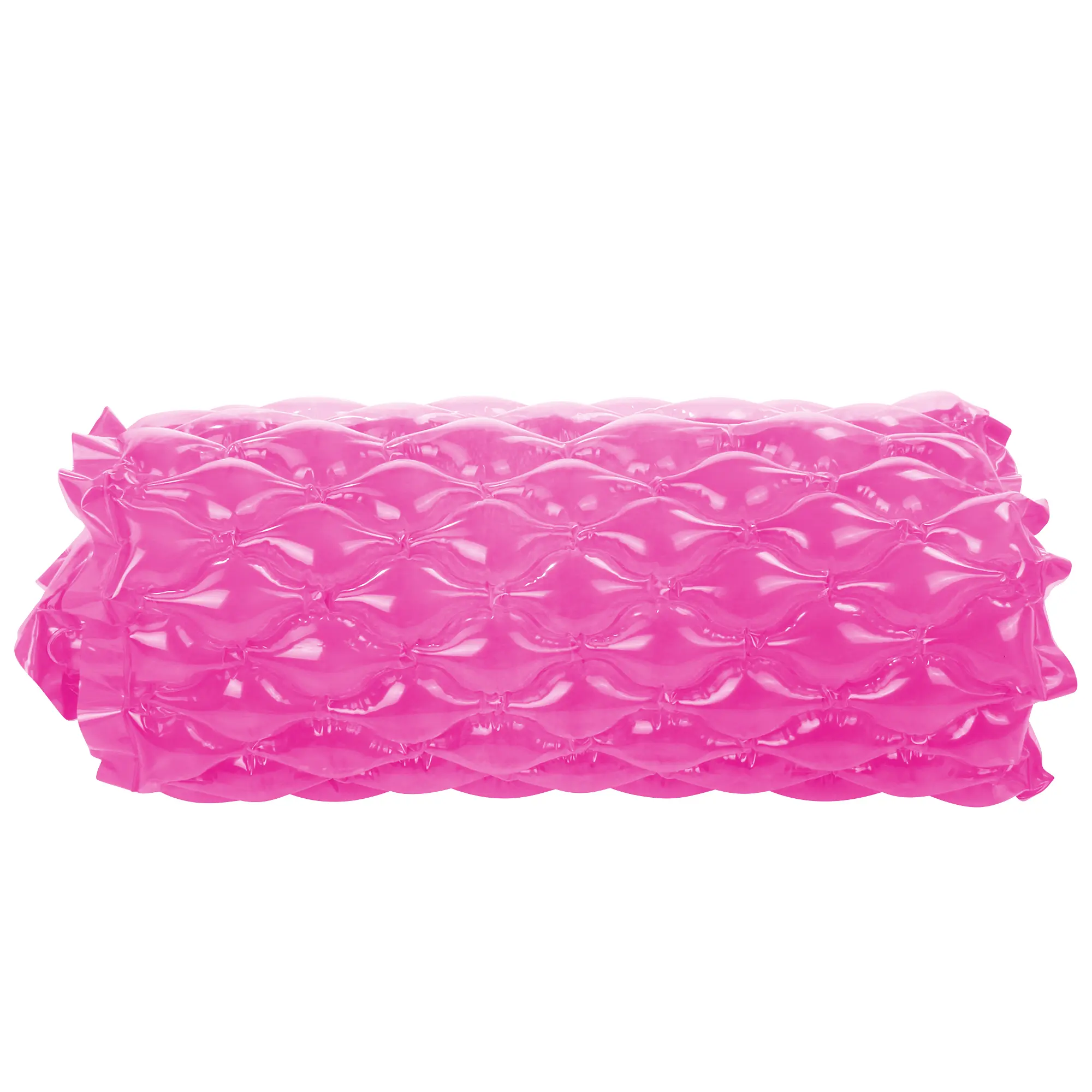 Materassino gonfiabile rosa Jilong Wave Mat 218x88cm, struttura a cialde, arrotolato, ideale per spiaggia, piscina e mare, realizzato in PVC resistente, perfetto per una persona, comfort e stabilità.