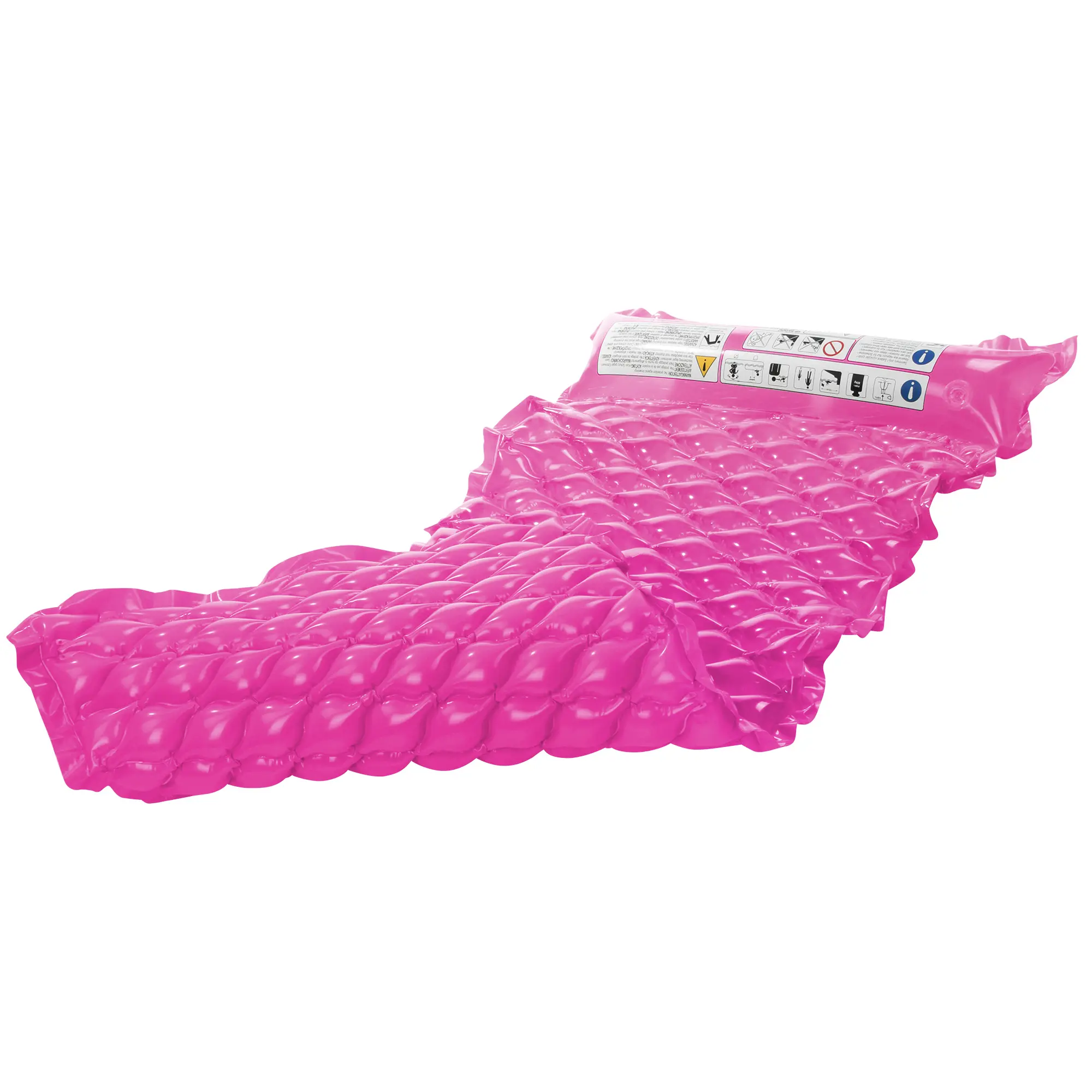 Materassino gonfiabile rosa Jilong Wave Mat 218x88 cm, struttura a cialde e cuscino integrato, ideale per piscina, mare e spiaggia. Realizzato in PVC resistente per una persona.