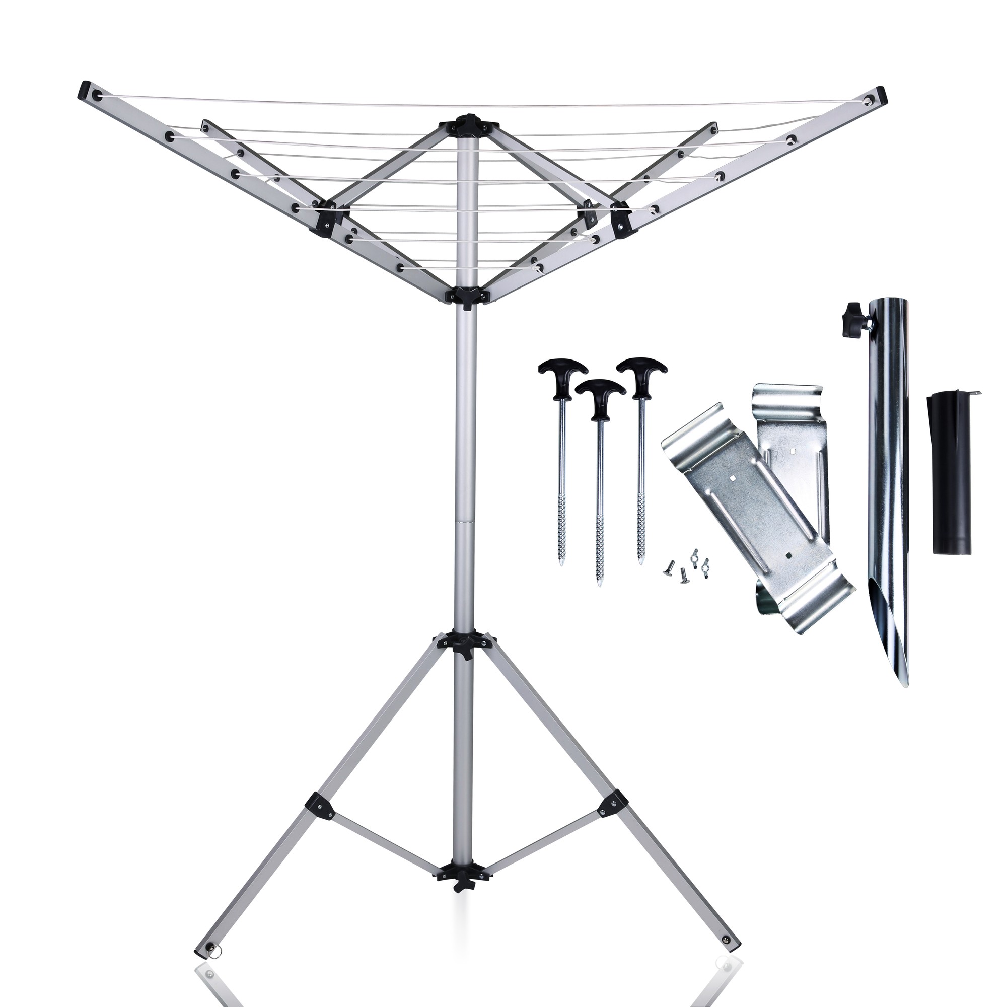 Cloth Line Base your GEAR Siena Caravan - aluminum rotary clothesline, 4-arm dryer with ...