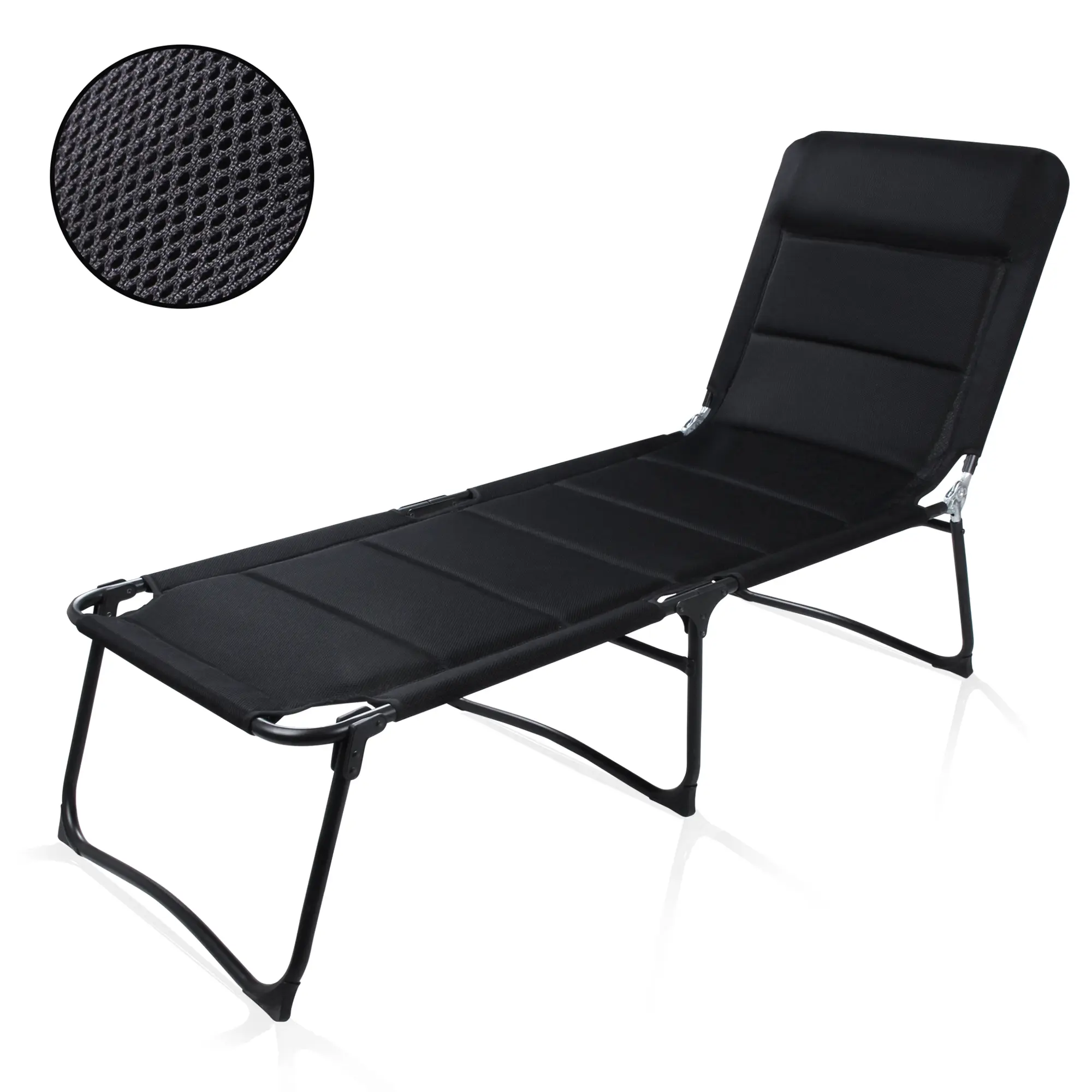 yourGEAR sun lounger Salina 3D - padded XXL camping lounger with 3D mesh cover