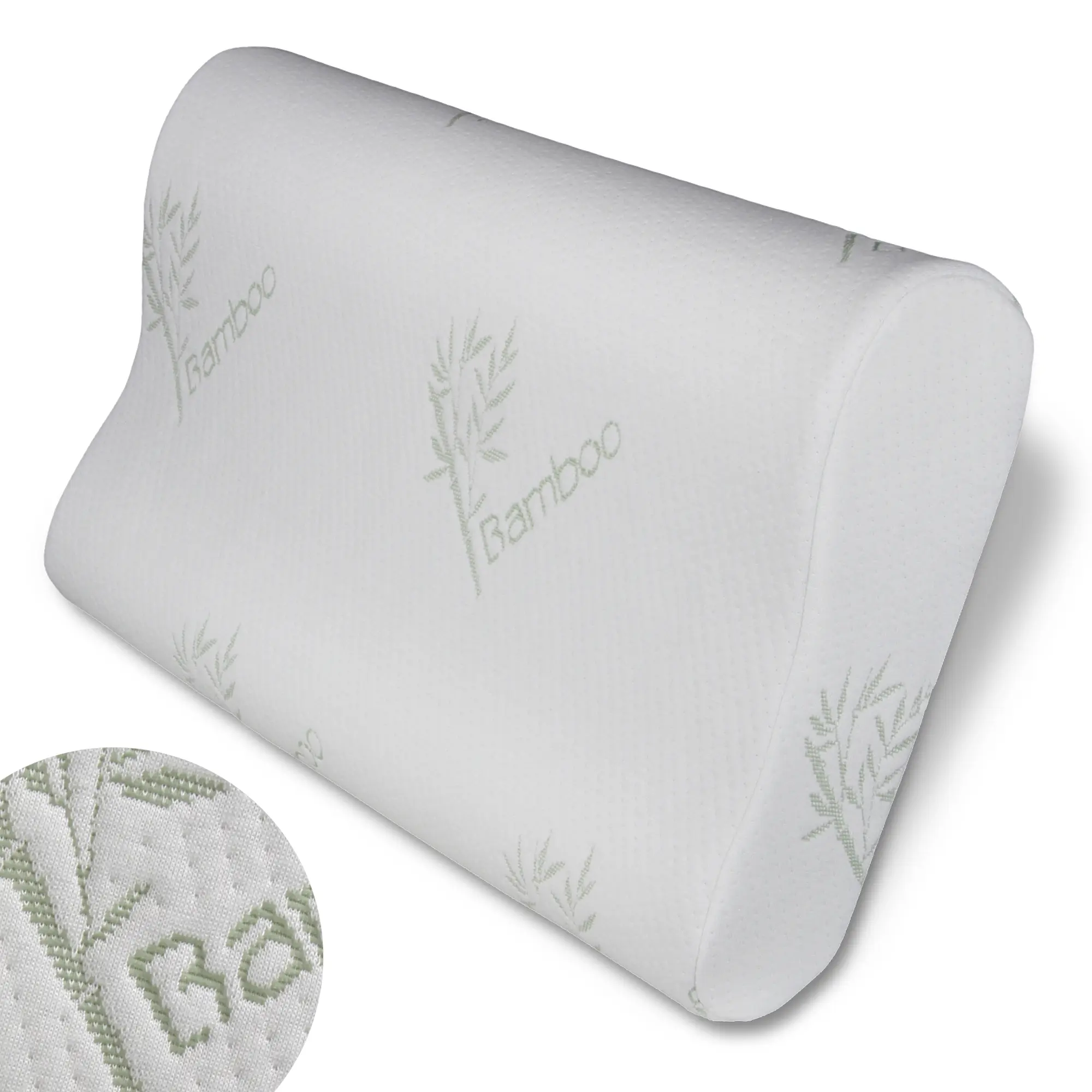 yourGEAR Bamboo Memory Foam Kissen Kopfkissen 60x35x11,5 cm Visco-Vollschaum & hypoallergen Bezug