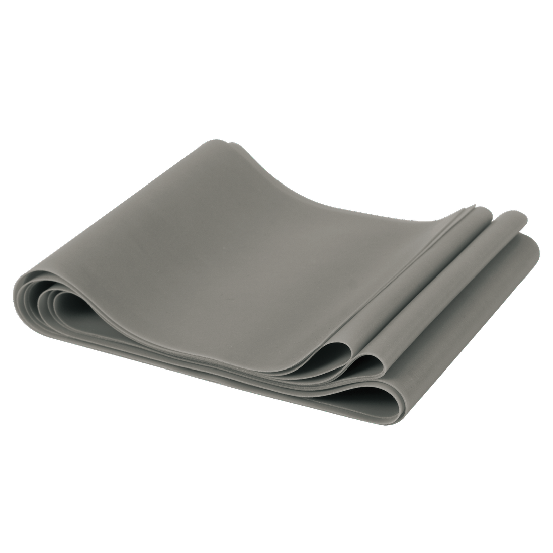 Fitnessband Spirit 22,5 kg, grau, 183x10 cm, latexfrei, zusammengelegt. Widerstandsband für vielseitiges Kraft- und Rehatraining, geeignet für Rücken, Schulter, Beine und mehr. Ideal für Fitnessübungen zuhause.