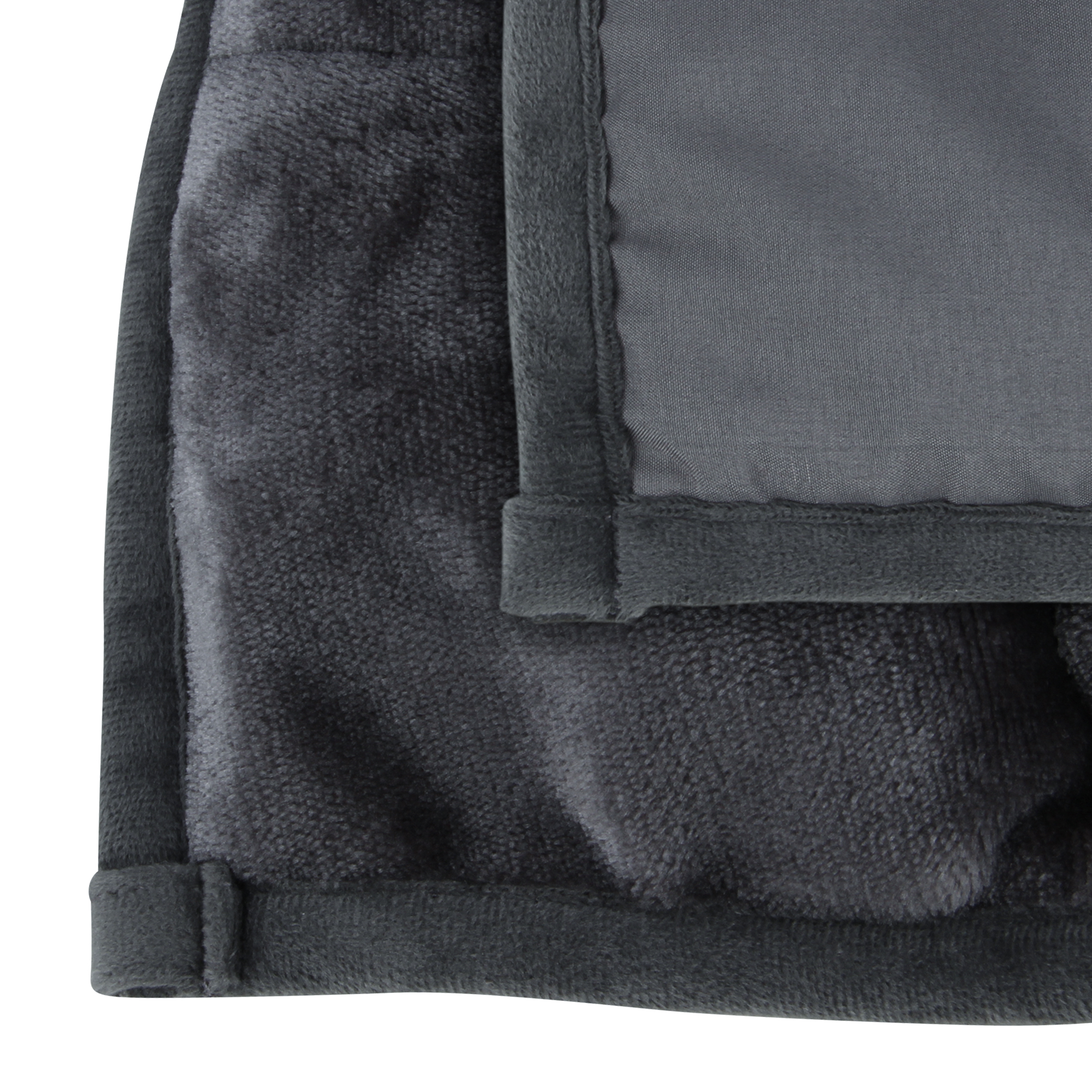 Detail view of the yourGEAR Cameri 6 kg therapy weighted blanket, showing soft grey velour fabric and quilted structure, designed for deep pressure stimulation and relaxation, size 135x200 cm.