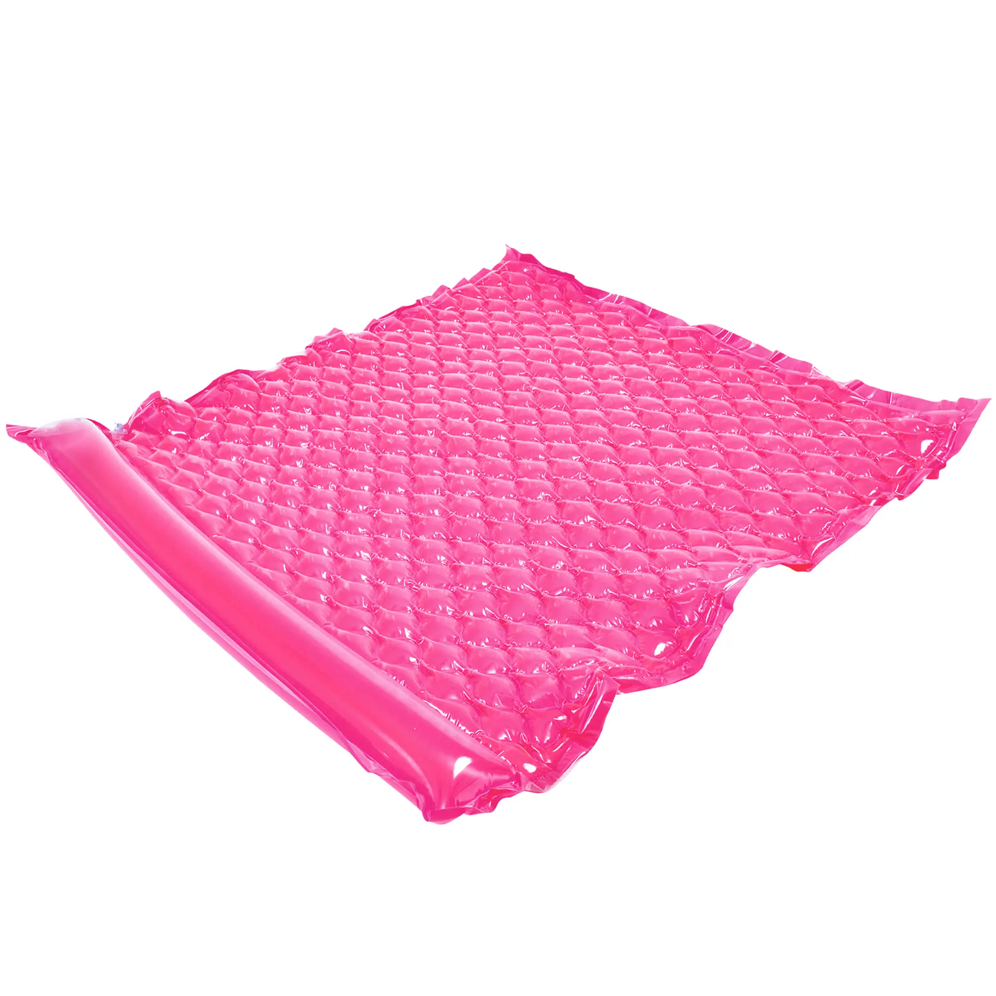 Luftmatratze Jilong Wave Mat Duo in Pink, 218x183 cm, mit Waffelstruktur und integriertem Kopfkissen, geeignet für zwei Personen. Ideal als Schwimmmatte, Strandmatte oder Poolliege für Erwachsene und Kinder.