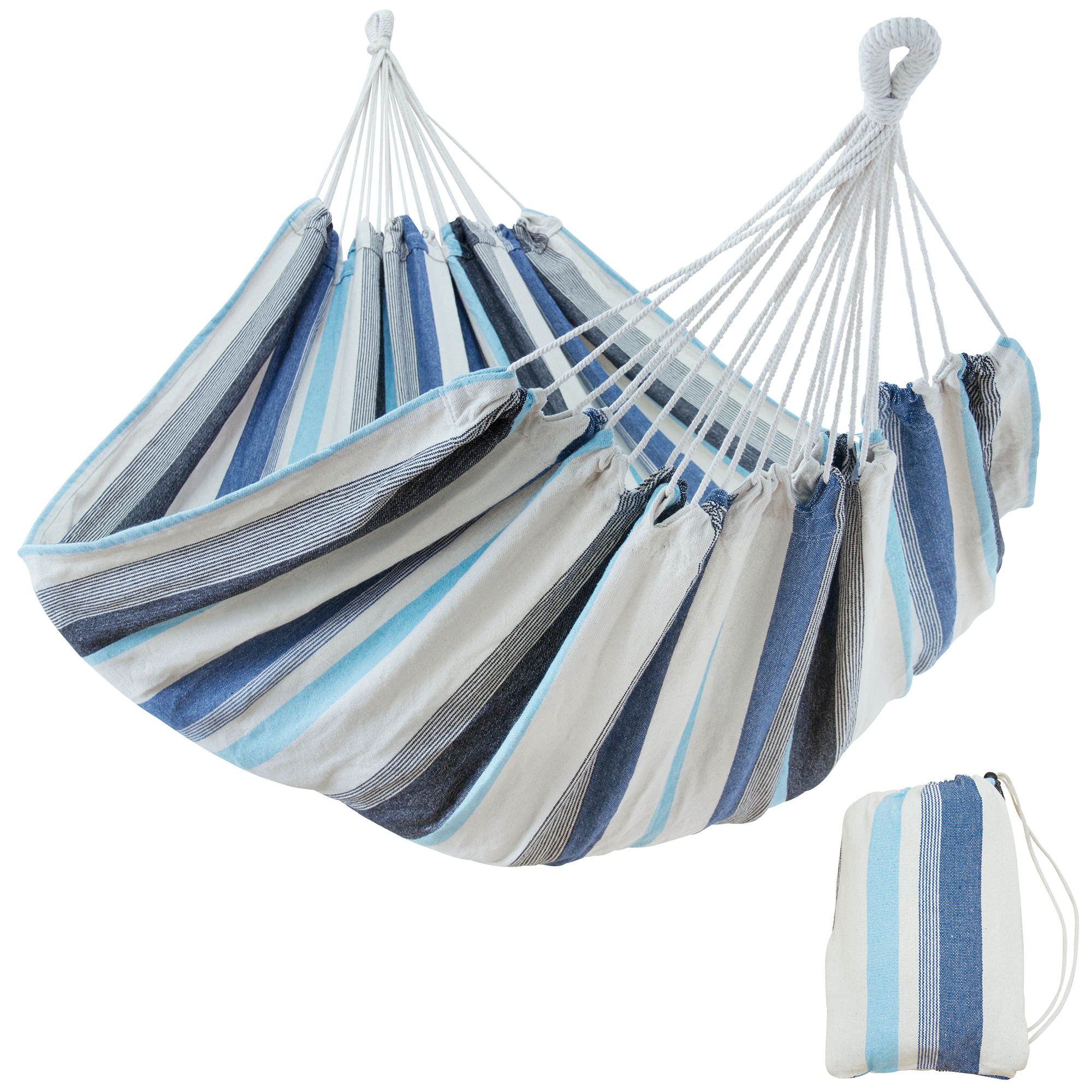 2nd Chance - your GEAR Cebu Aqua - Hängematte 220 x 160 cm | 300 kg | Baumwolle | Tuchhängematte | Packtasche (71170)