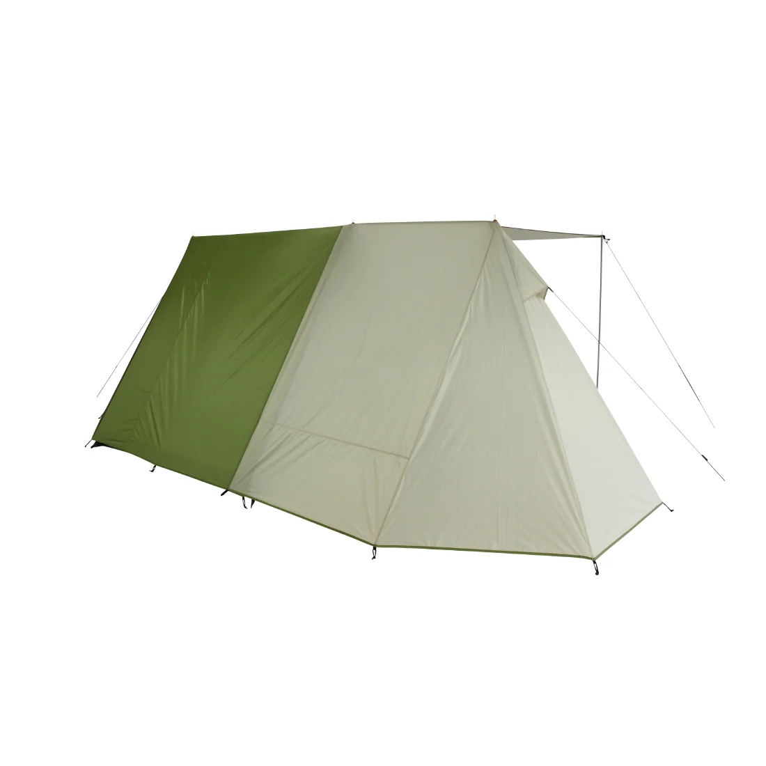 Hauszelt 10T Mungaroo 3 für 3 Personen, wasserdicht mit 3000mm Wassersäule, Stehhöhe, grün-beige, mit großem Wohnraum, abspannbar, ideal für Camping und Outdoor-Aktivitäten.