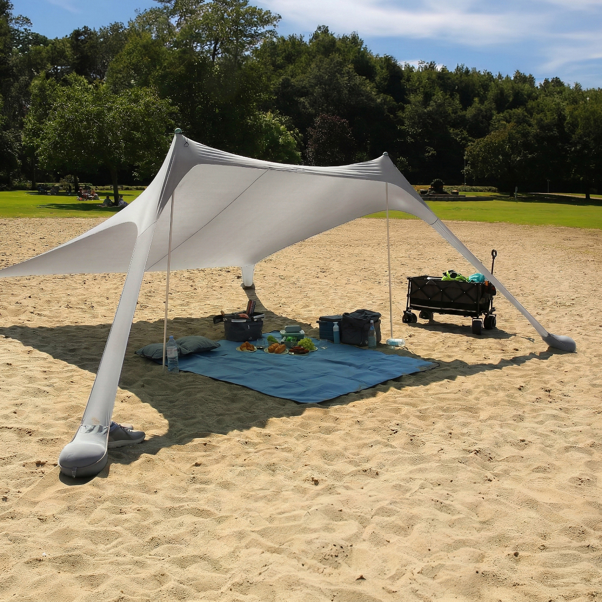 your GEAR Cameo Beach Shelter 3 x 3 m XXL Strandmuschel Sonnensegel UV 50+ Sonnenschutz Strandzelt