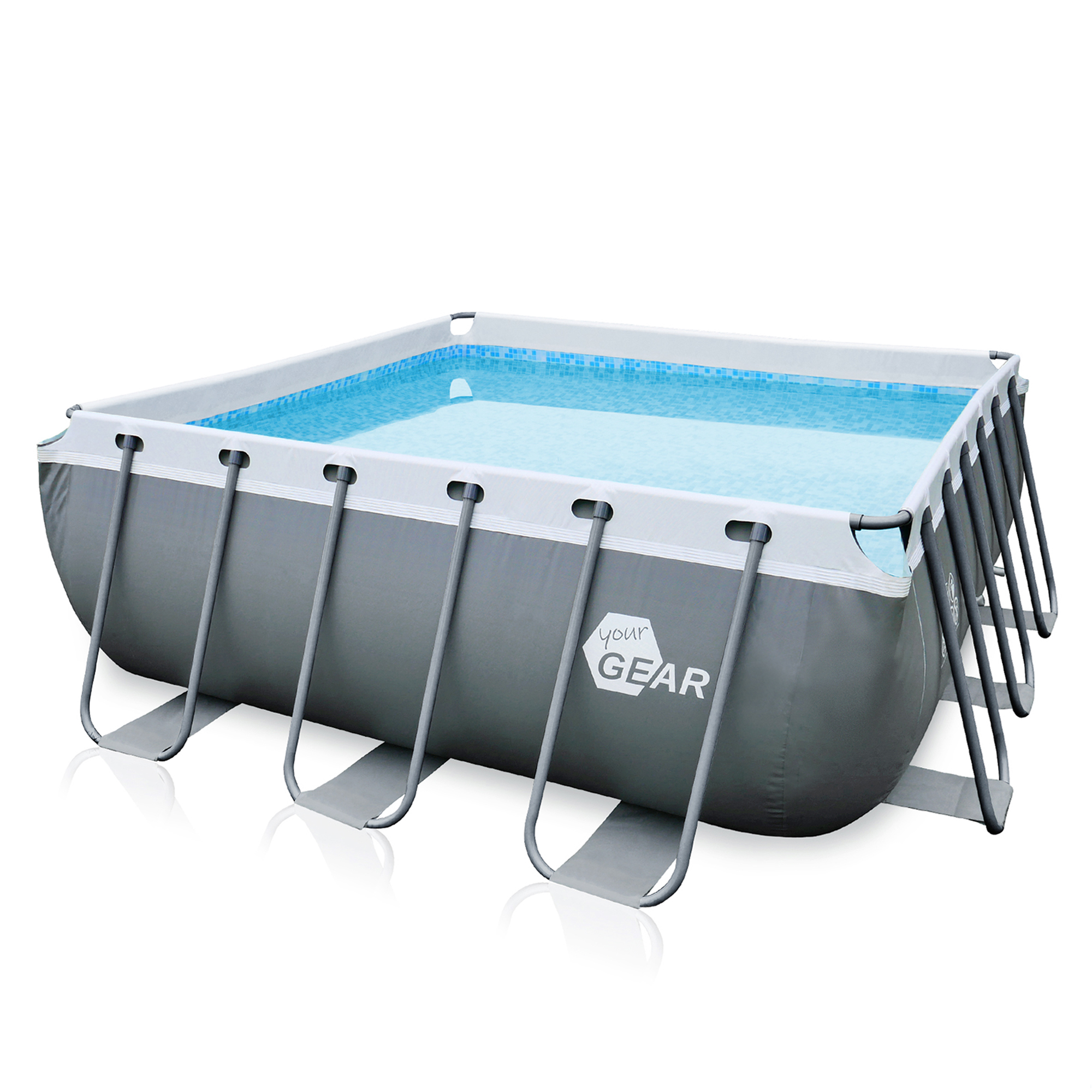 your GEAR Familien Pool 3x3x1m Stahlrahmenbecken Gartenpool Stahlrohrbecken Schwimmbad Planschbecken