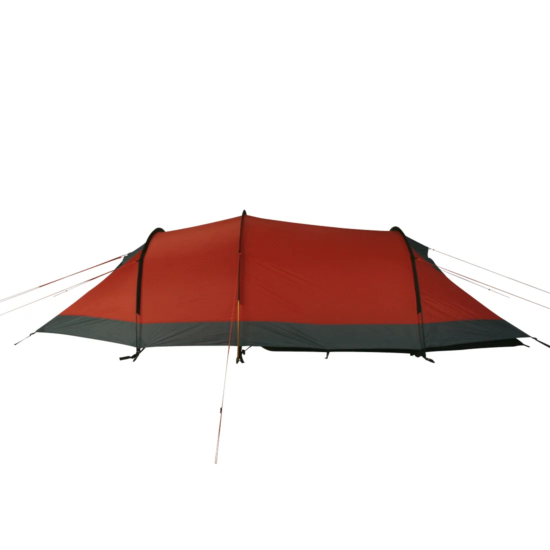 Tenda trekking 10T Silicone Valley per 3 persone, impermeabile 5000mm, colore rosso con bordo grigio, forma tunnel, ideale per campeggio e mototurismo, struttura leggera e silicone resistente.