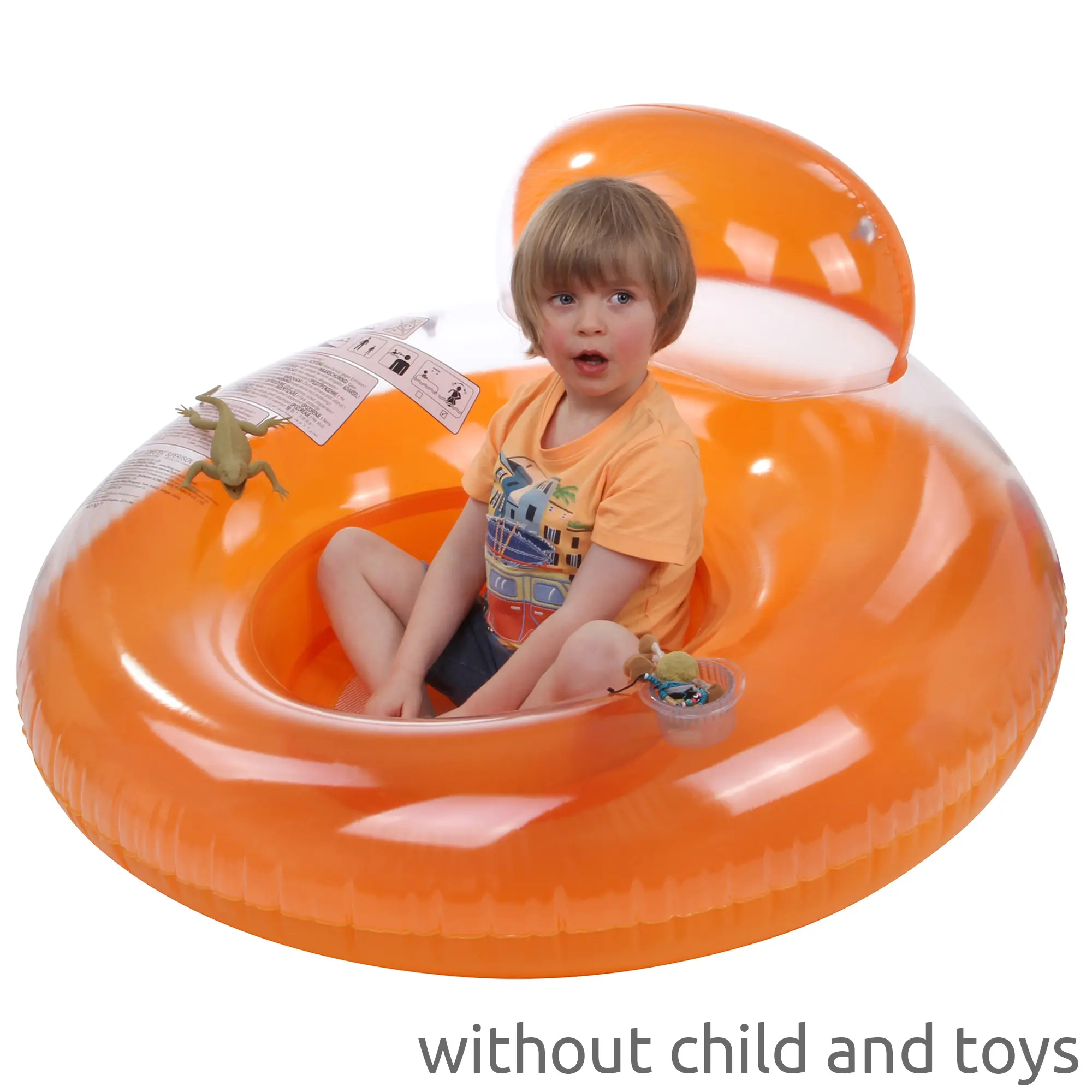 Poltrona gonfiabile galleggiante Jilong Pool Lounge arancione Ø 118 cm, con schienale alto e portabicchieri integrato, ideale per piscina, mare o lago. Realizzata in vinile resistente.