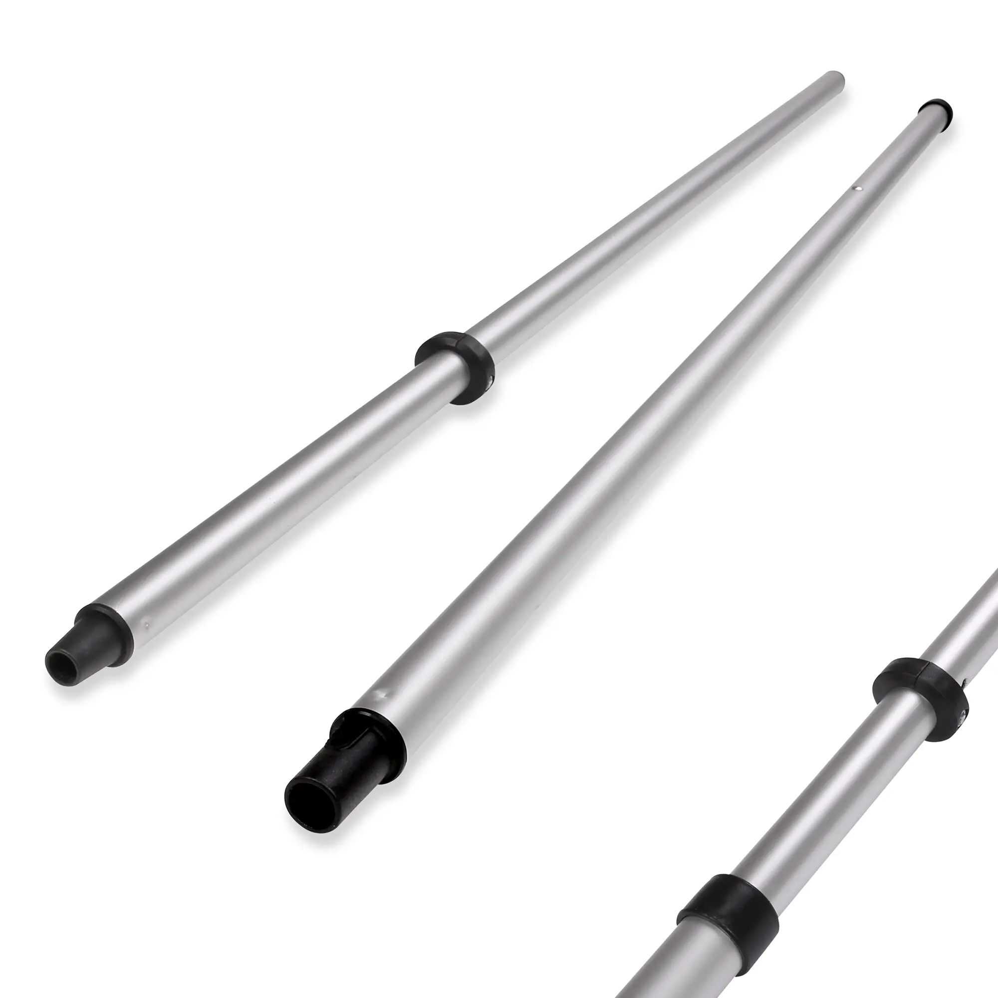 Aluminum your GEAR Rafter Pole TO 6000, two-part tension rod with black plastic end caps and connectors, compatible with Thule Omnistor 5 and 6 series awnings, shown in extended view.