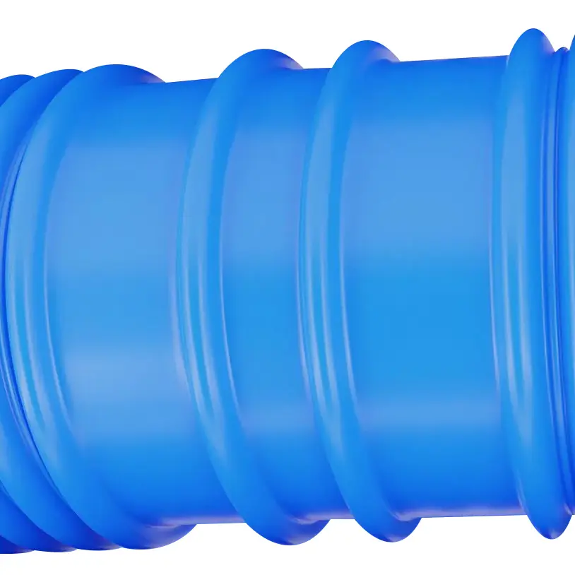 Tubo flessibile blu yourGEAR PH per piscina, diametro 32 mm, in polietilene con struttura a spirale e doppia muffa ogni 100 cm, adatto per pompe e accessori piscina, vista dettagliata della superficie.