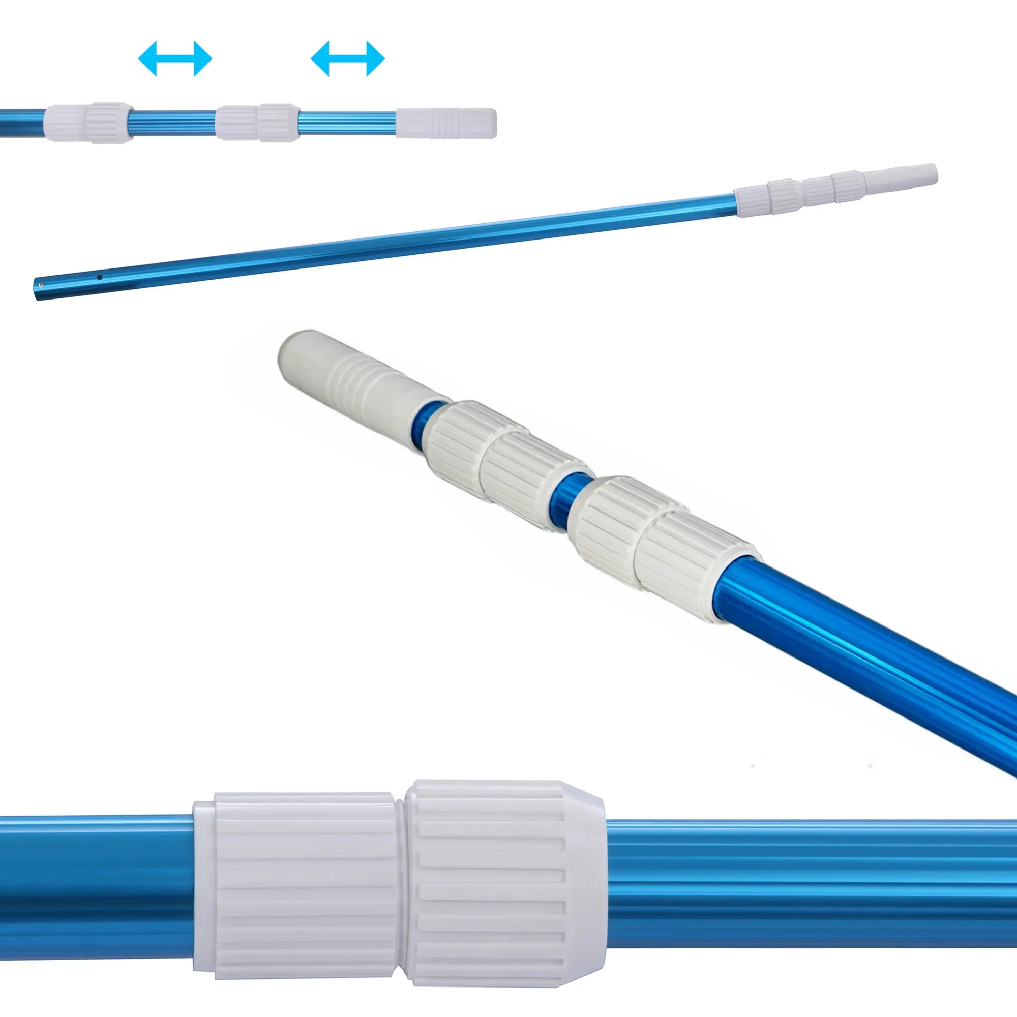 yourGEAR pool pole PPS-3x80 Aluminium telescopic pole 3-part 100 - 240 cm pole for pool cleaning