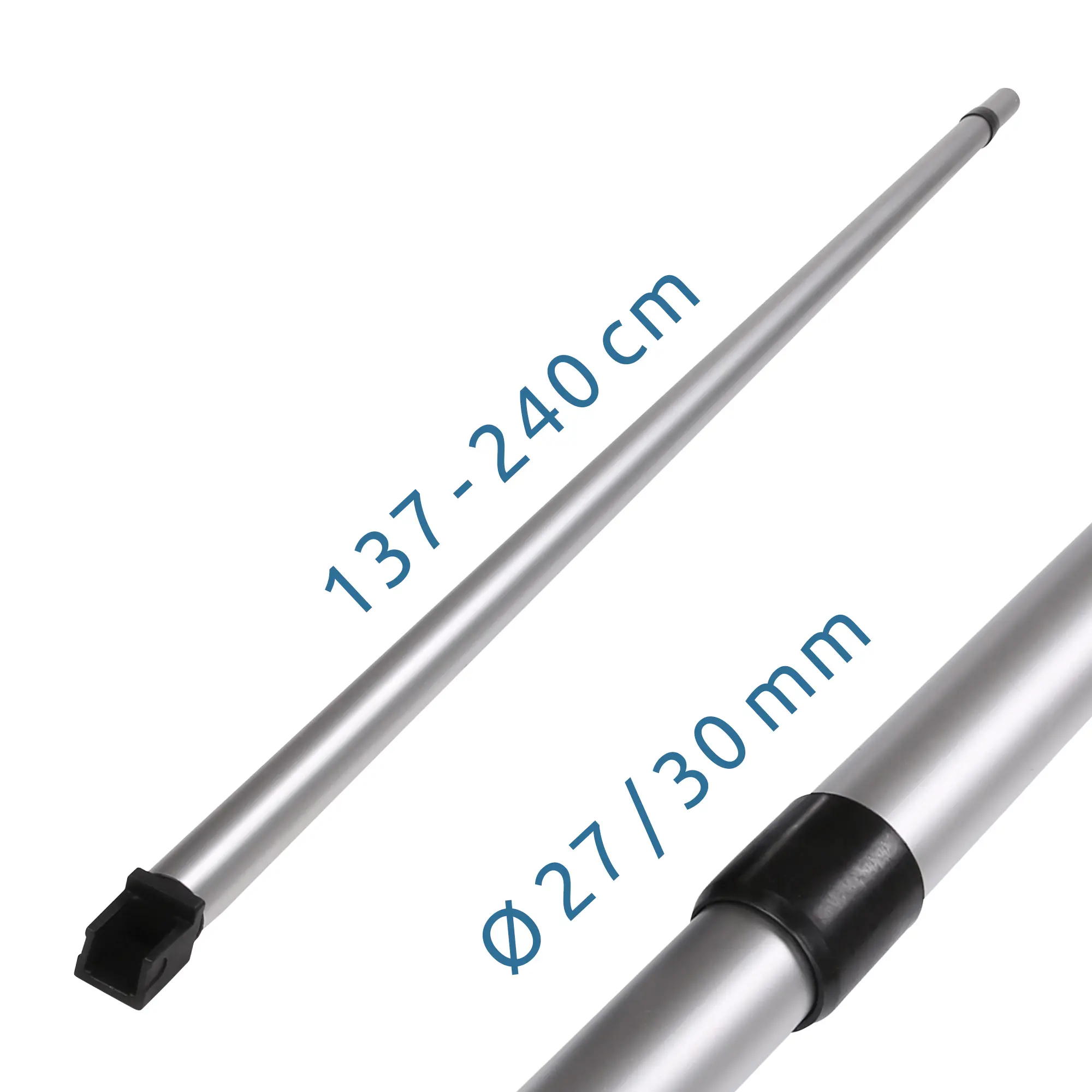 Barra de aluminio extensible your GEAR Rafter Pole FIA para toldos Fiamma, longitud ajustable 137-240 cm, diámetro 27/30 mm, con extremos de plástico negro, ideal para caravanas y autocaravanas.