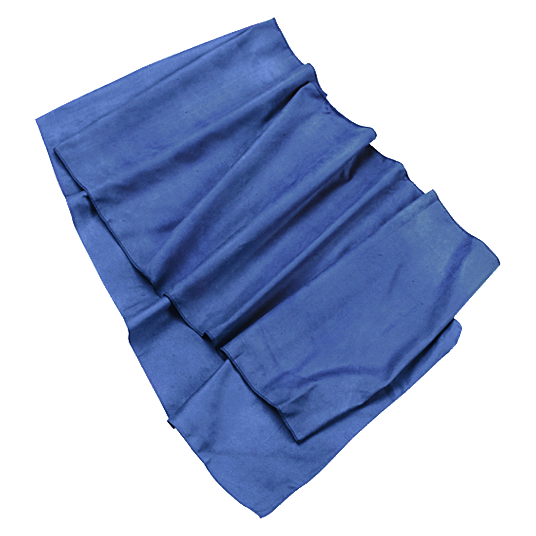 Toalla de microfibra azul Trekmates Travel 60x40 cm, ligera y compacta, ideal para camping, playa o actividades al aire libre, secado rápido y antibacteriana, presentada extendida sin el saco de transporte.