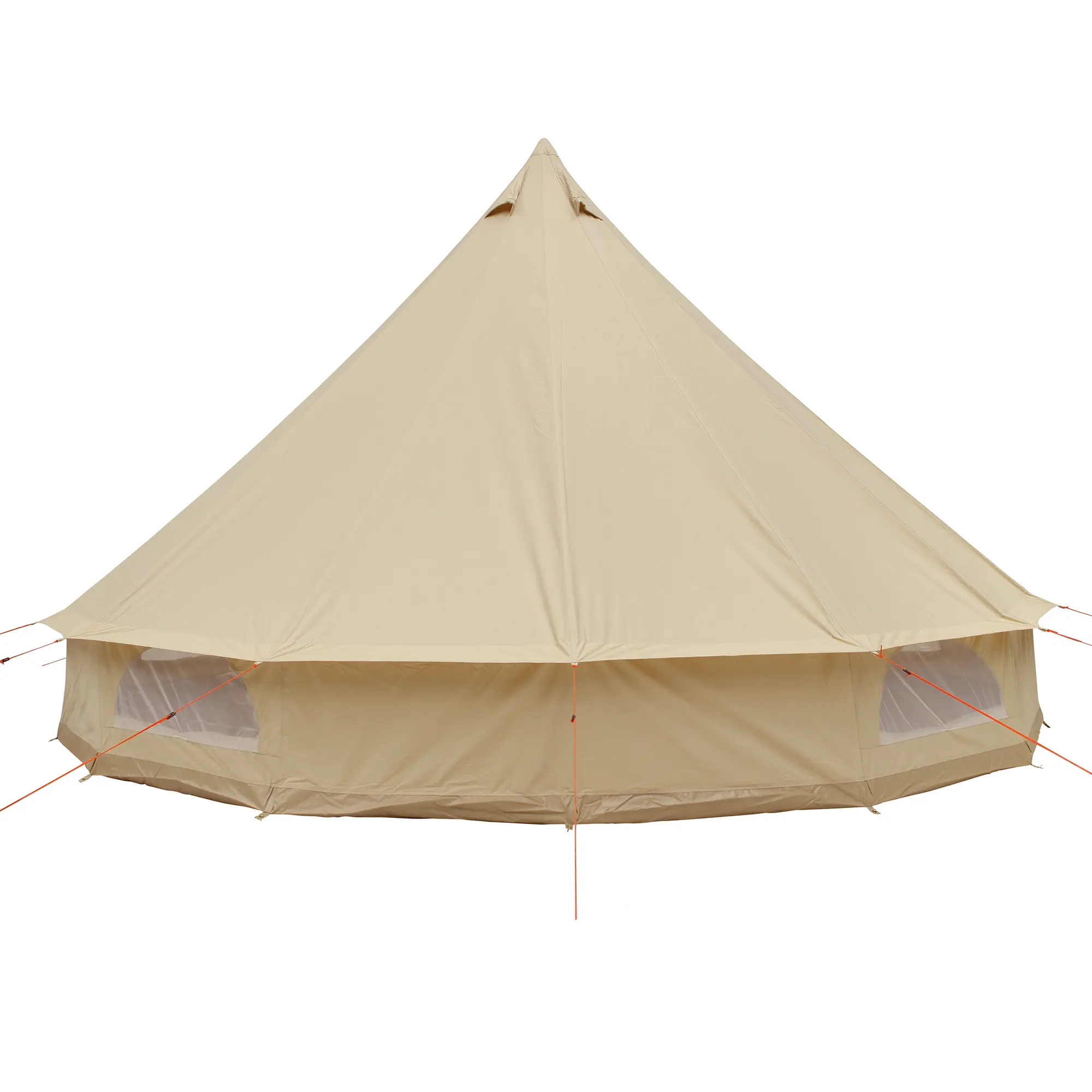 Tente tipi familiale your GEAR Desert 8 Pro beige en coton, grande capacité 4-8 personnes, sol cuvette intégré, fenêtres avec moustiquaire, forme conique, idéale camping et protection UV50+.
