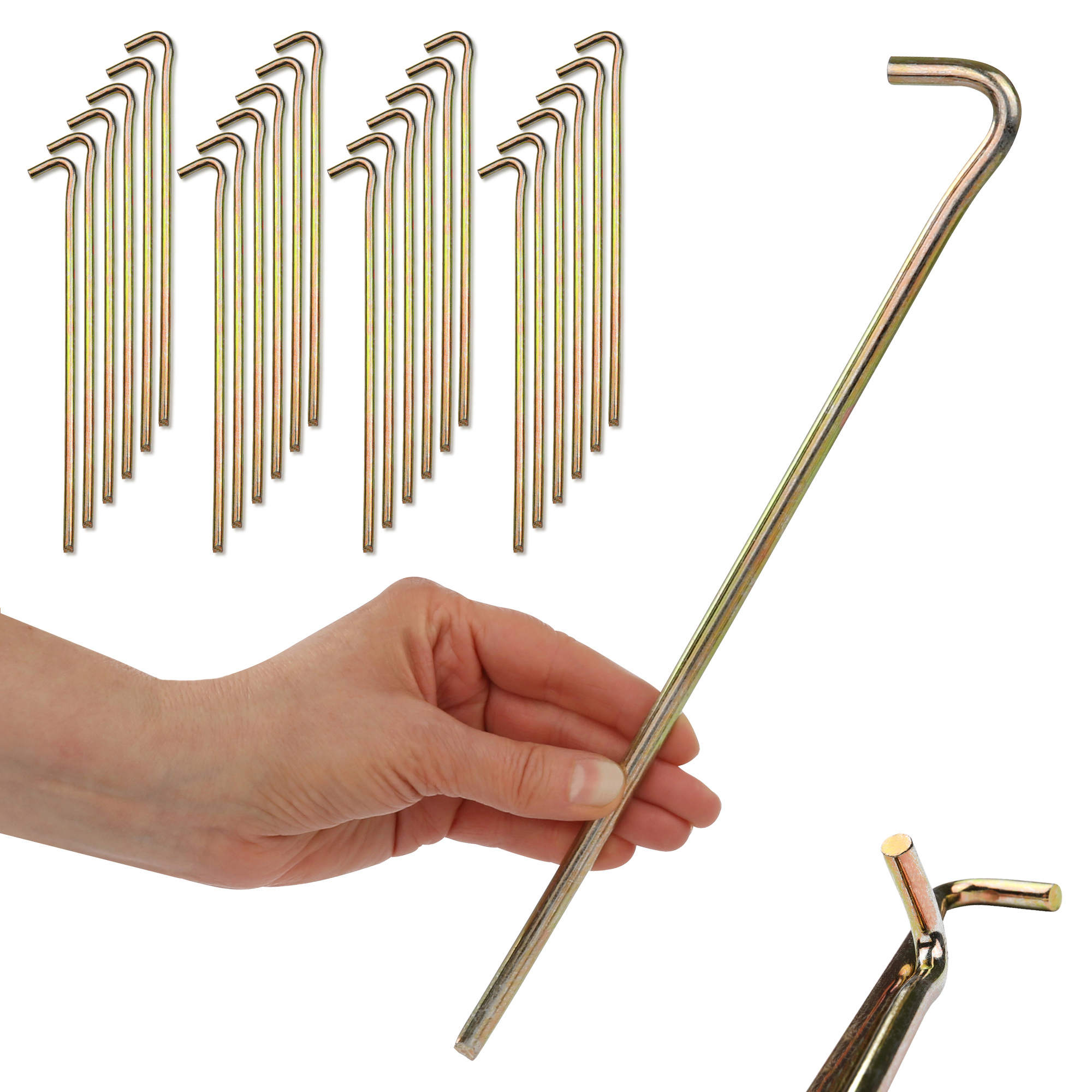 2nd Chance - your GEAR 24 x Zelthering RS 300 - sehr stabile Ø 7 x 300mm Heringe aus Stahl, robustes Erdnagel Set (71379)