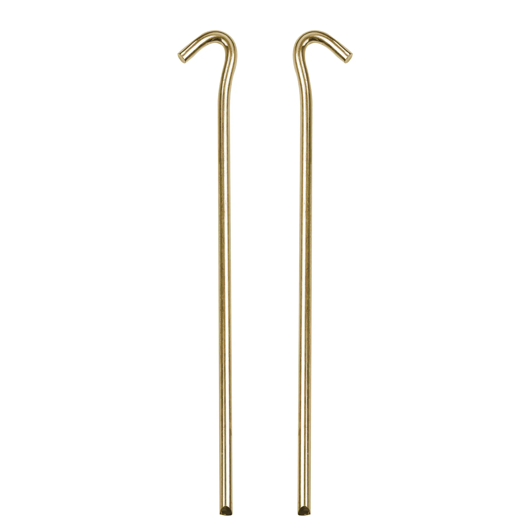 Dos piquetas de acero galvanizado 10T PEG IT RH-23SV para tienda de campaña, perfil redondo, punta afilada, 7 mm de diámetro y 23 cm de largo, ideales para fijar tiendas y toldos en camping.