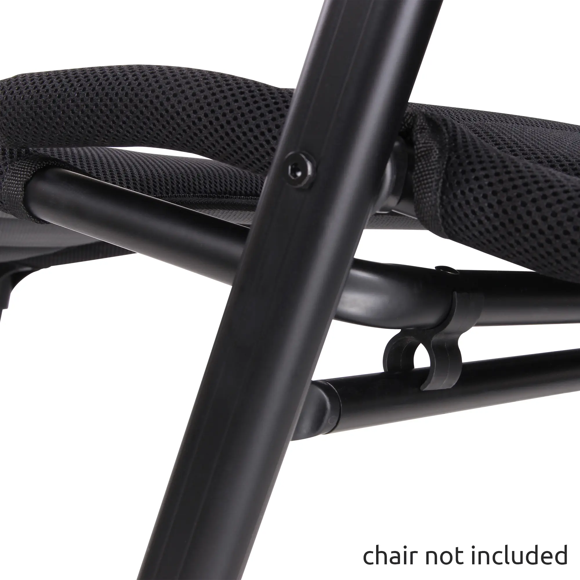 Repose-pieds yourGEAR Sovana 3D pour chaise de camping, structure en aluminium robuste, revêtement en mesh 3D respirant, fixation facile sur la chaise, coloris noir. Chaise non incluse.