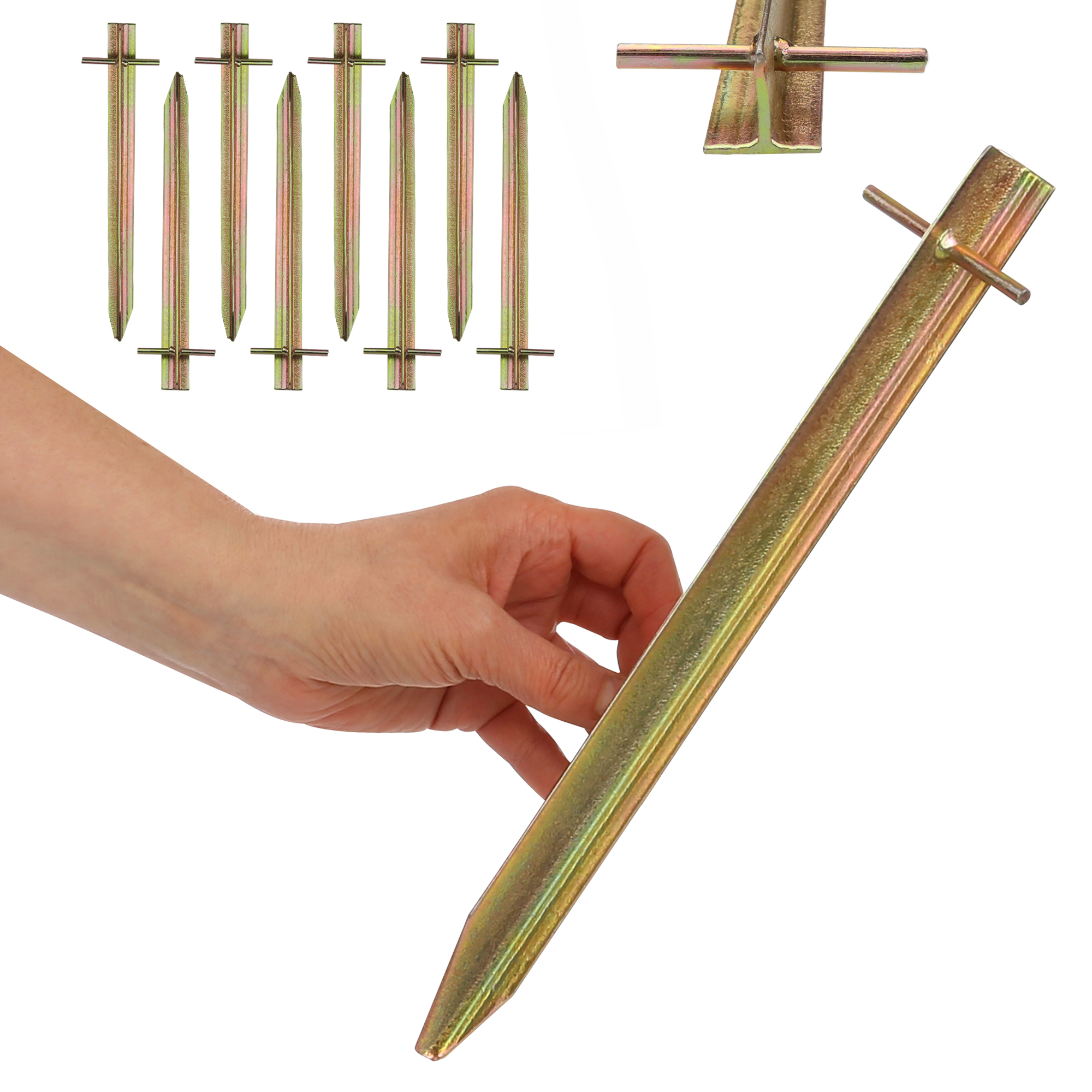 your GEAR 8 x Zelthering TX 300 - T-Profil Hering Set aus Stahl robuster Erdnagel 300 x 65/25 x 20mm