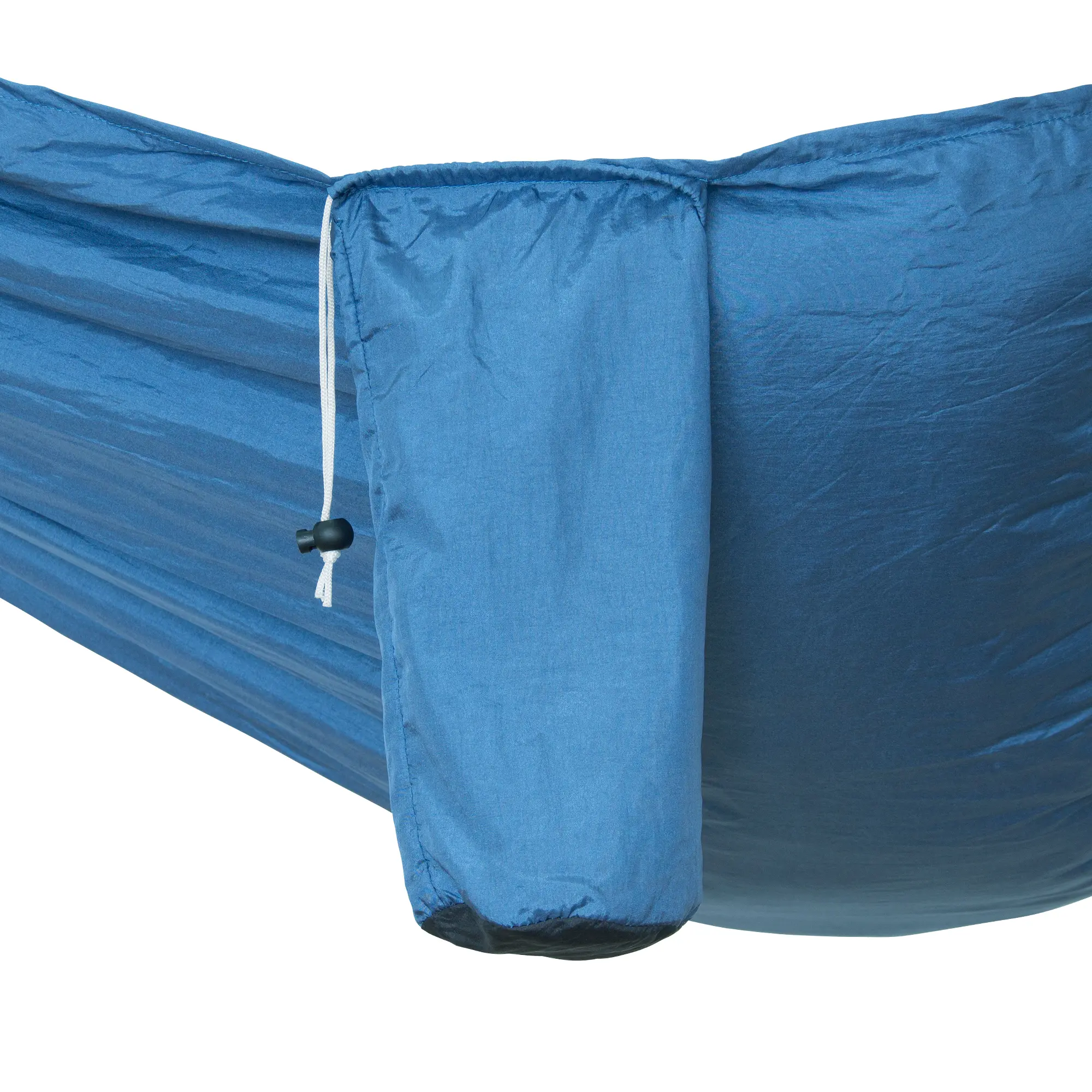 Hamac yourGEAR Zion bleu/gris en nylon ultraléger à double couche, 270x140 cm, poche intégrée et cordon de serrage, tissu résistant supportant jusqu’à 240 kg, adapté intérieur et extérieur.
