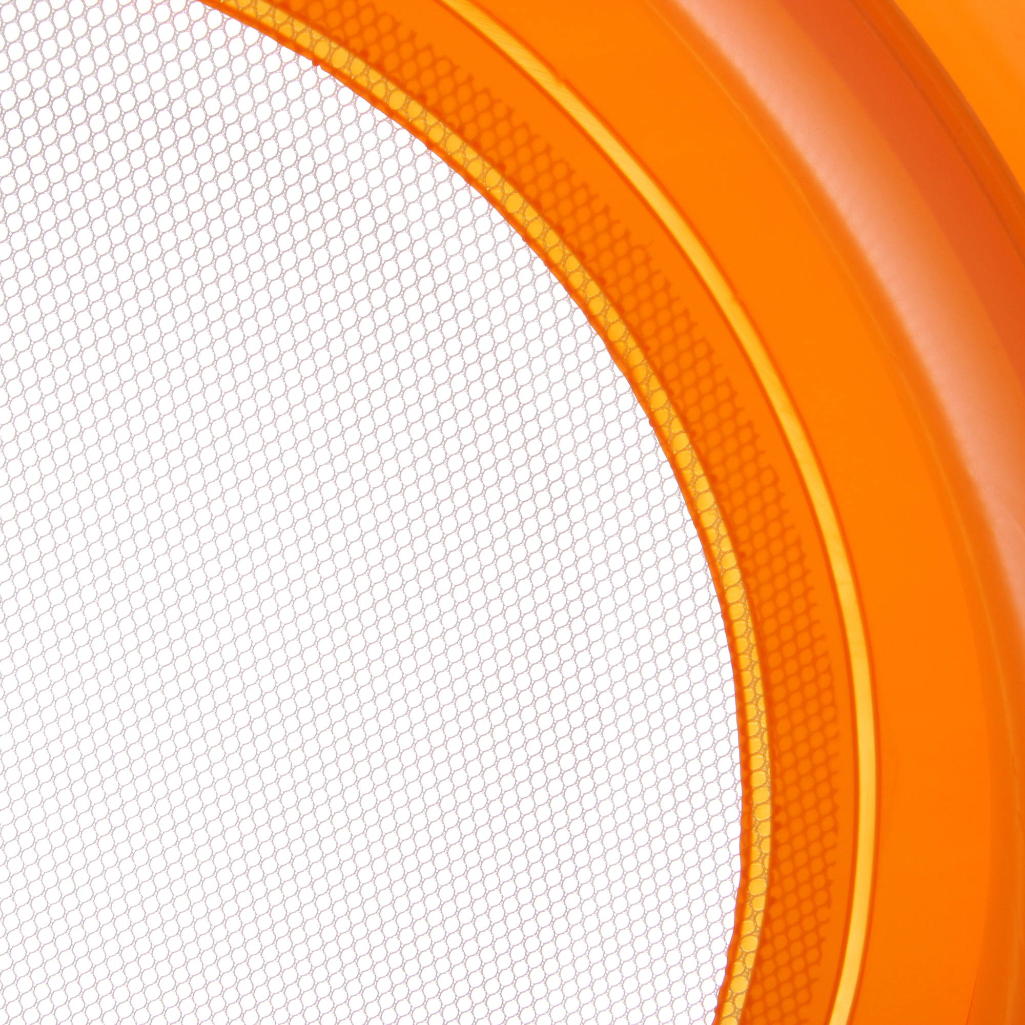 Dettaglio della Jilong Pool Lounge arancione, Ø 118 cm, con bordo gonfiabile in vinile resistente e seduta in rete bianca, ideale come sedia galleggiante per piscina, mare o lago.