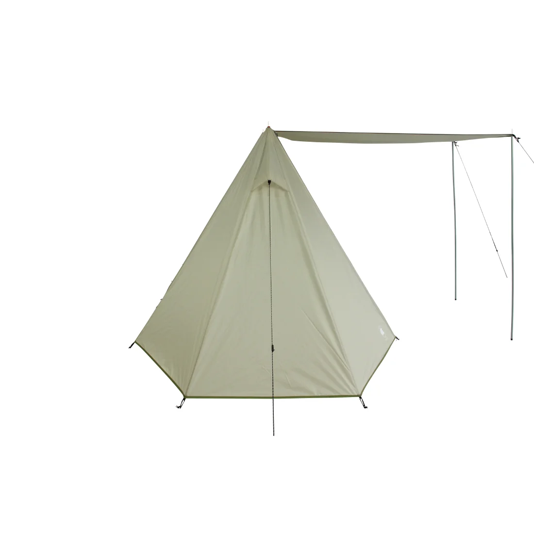 Hauszelt 10T Mungaroo 3 für 3 Personen, beige, mit Stehhöhe, geräumigem Wohnraum und seitlichem Vorzelt, wasserdicht mit 3000 mm Wassersäule, ideal für Camping und Outdoor-Aktivitäten.