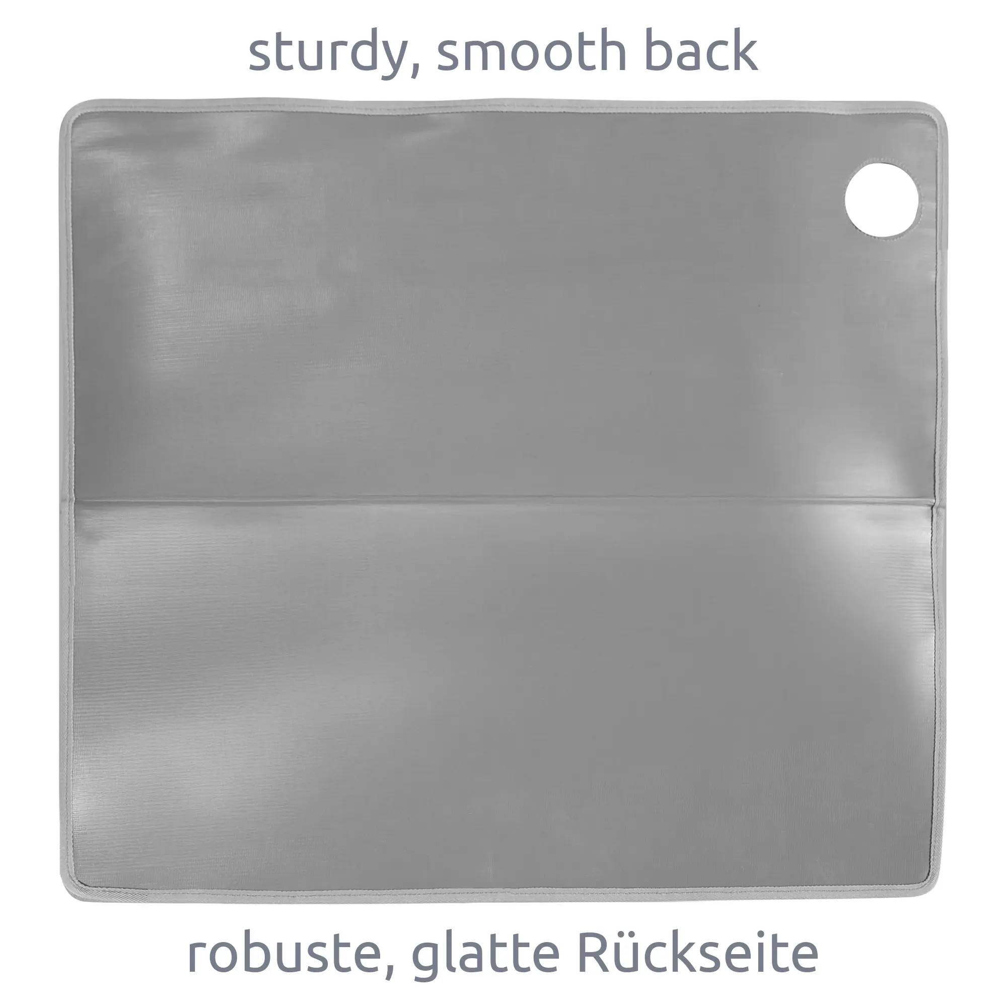 Organizer your GEAR Ortles R für Kastenwagen-Hecktür rechts, robuste, glatte Rückseite, rechteckige Form, graues Material, mit runder Aussparung oben rechts für einfache Montage im Wohnmobil.