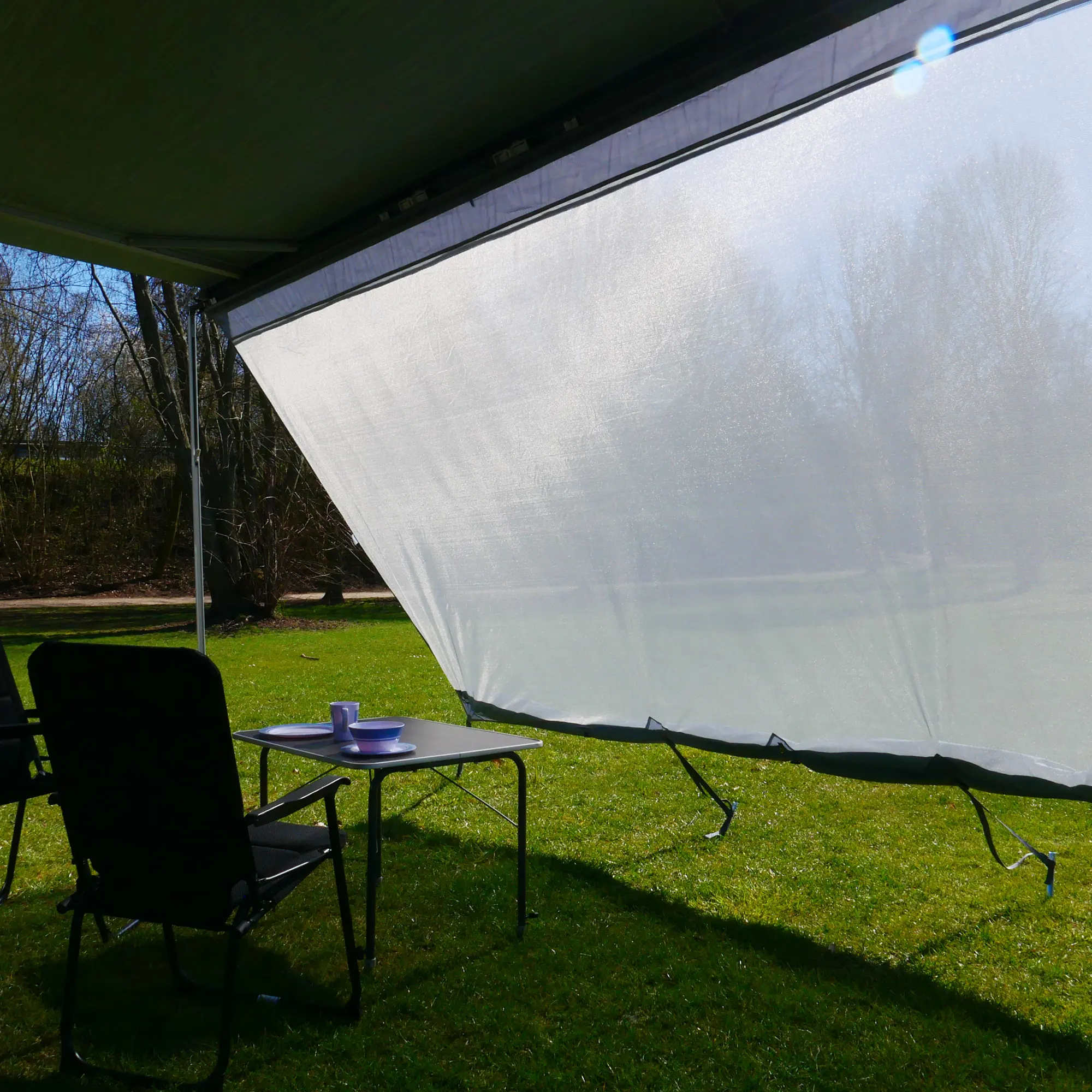 your GEAR Sun + Rain Blocker 3,3 x 2 m - Vorderwand für Markise schützt vor Sonne, Wind und Regen